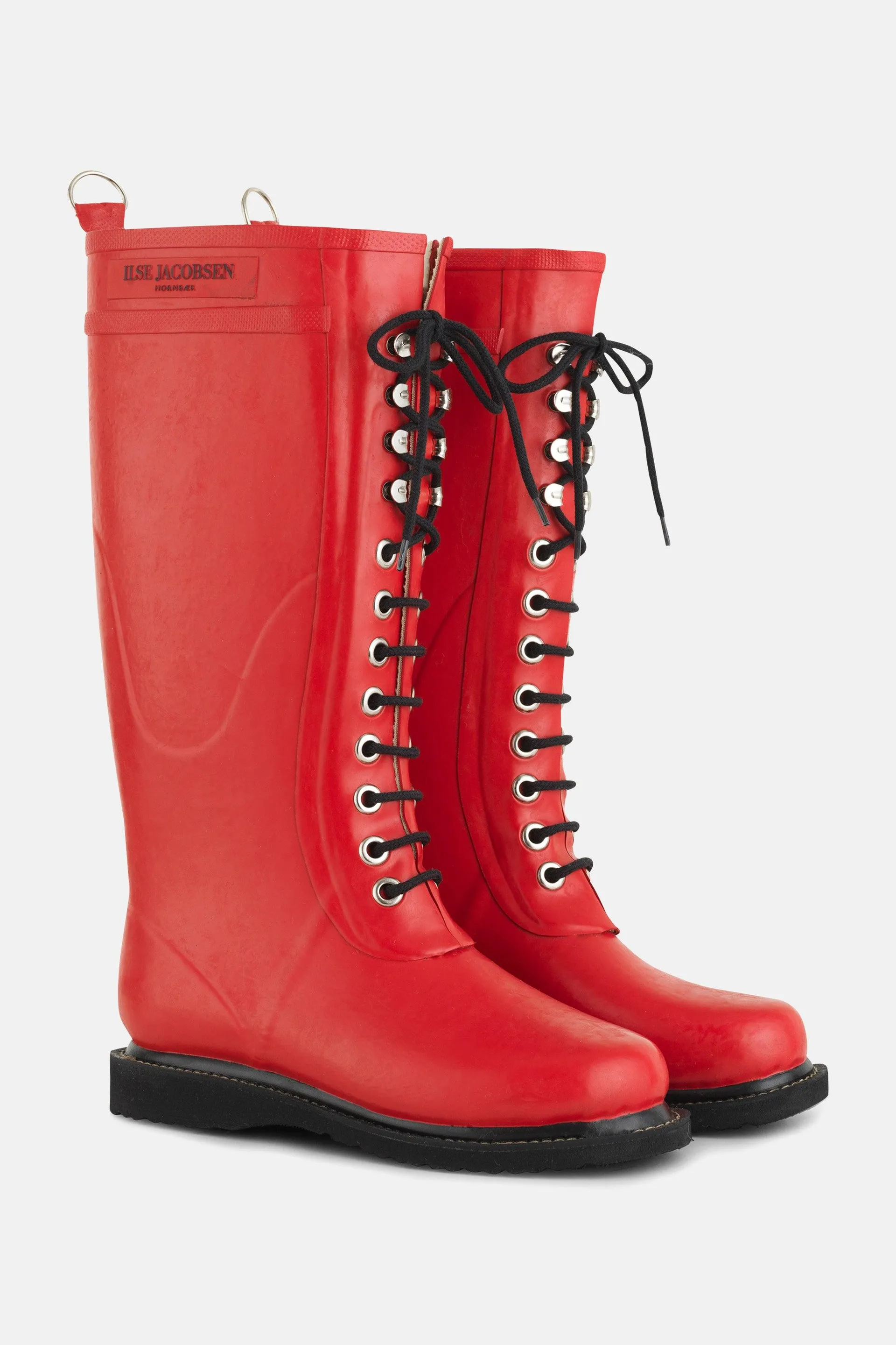 Long Rubber Boots - Deep Red