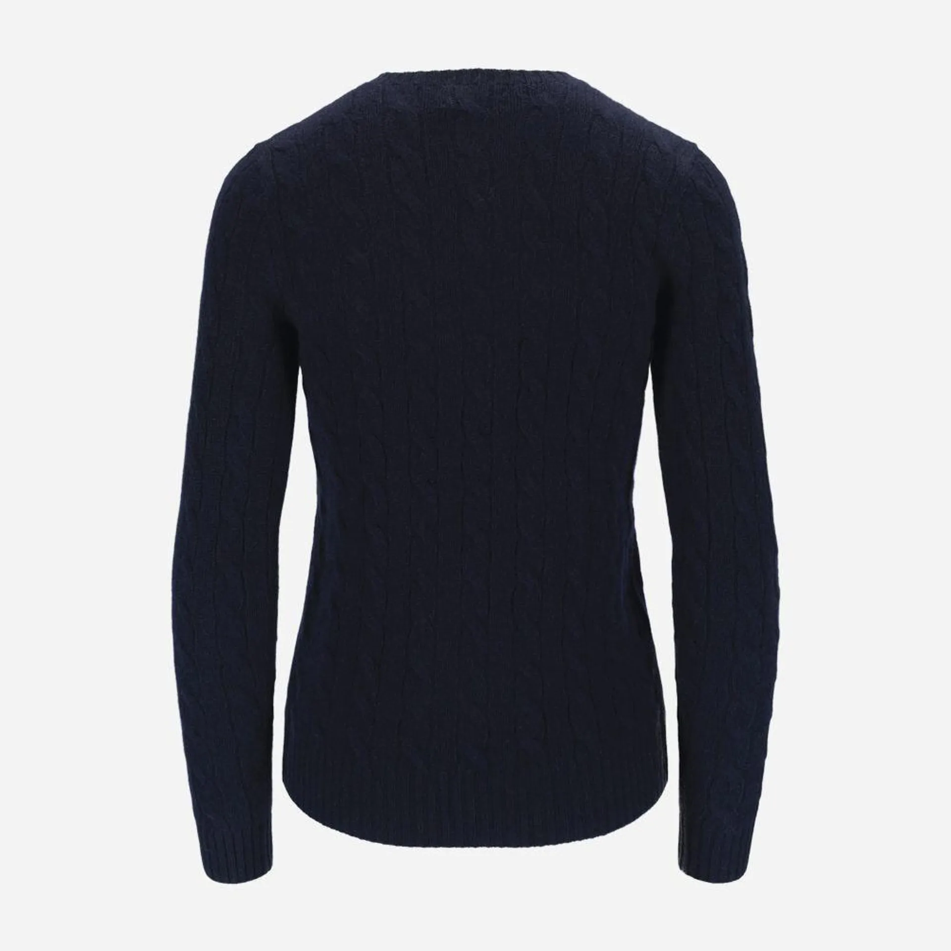 Cable Knit Wool-Cashmere Jumper - Hunter Navy