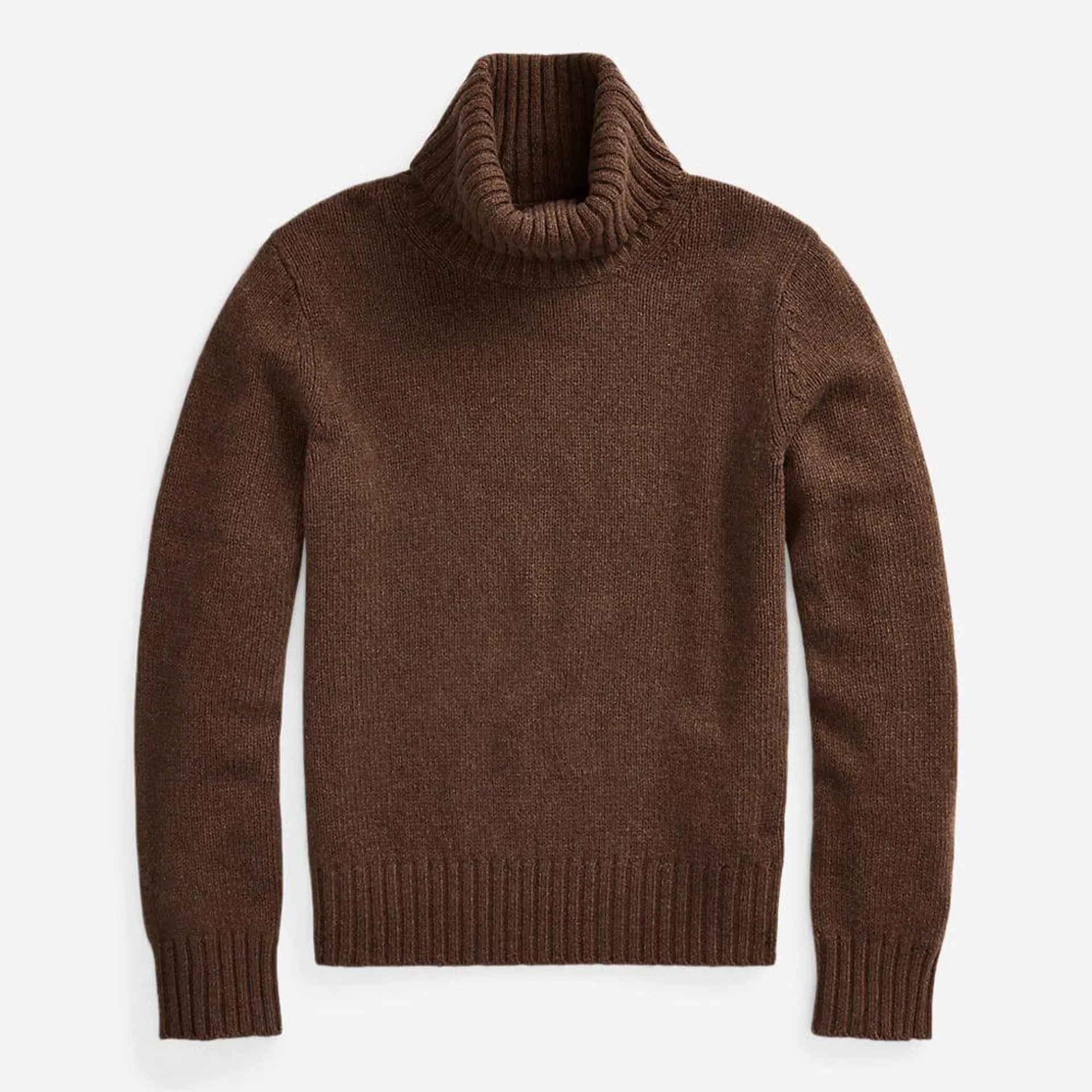 Wool Turtleneck Sweater - Brown Melange