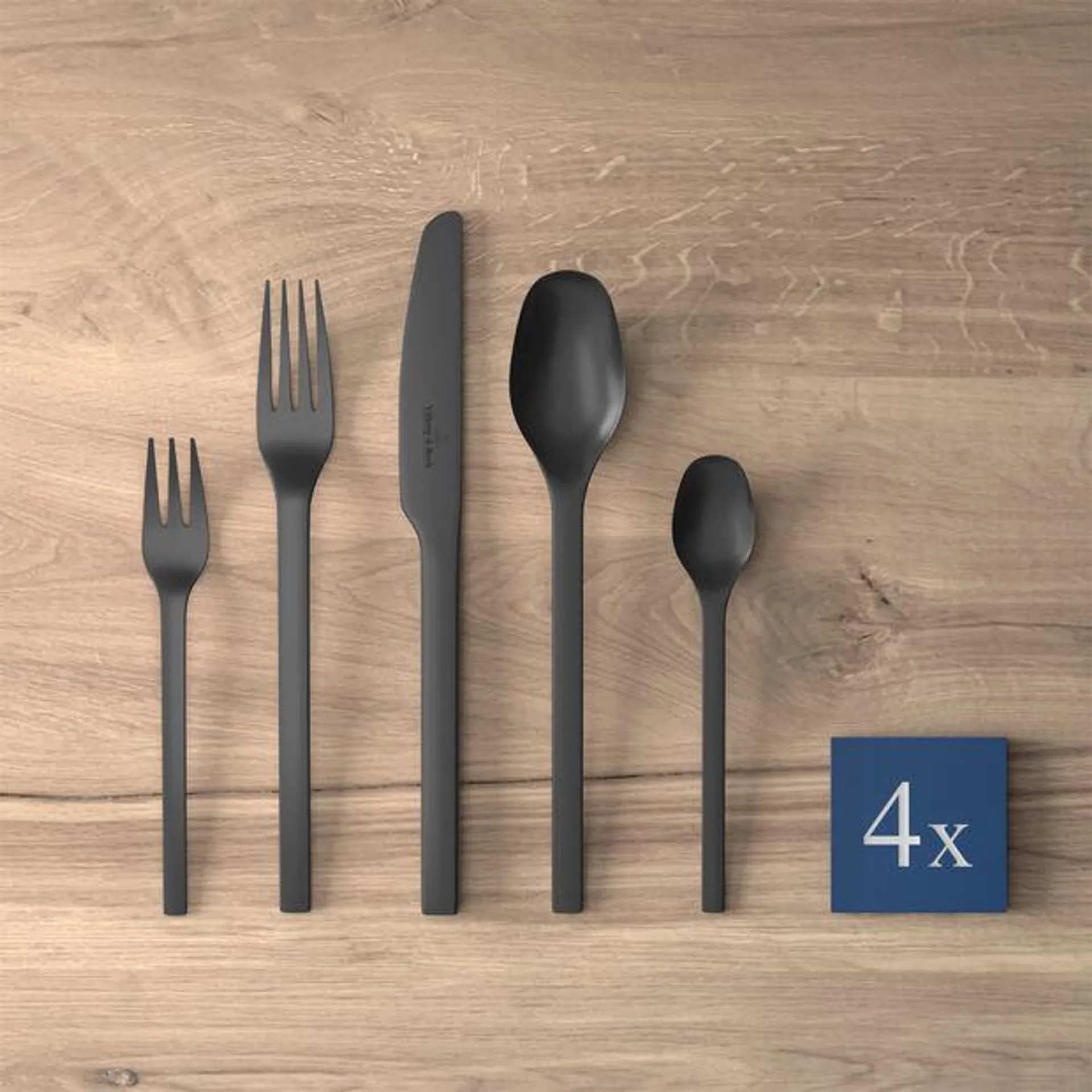 Manufacture Rock table cutlery, for 4 people, 20 pieces, Black