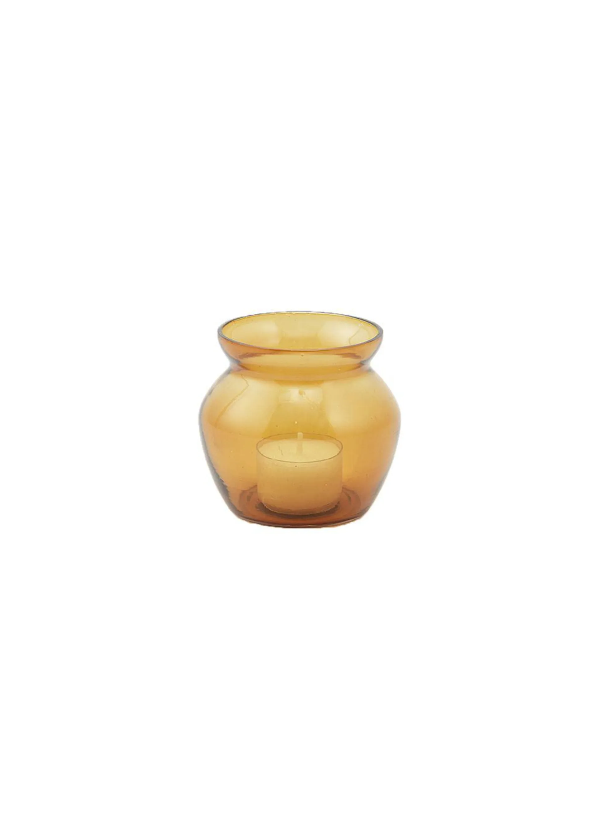Glass tea light holder