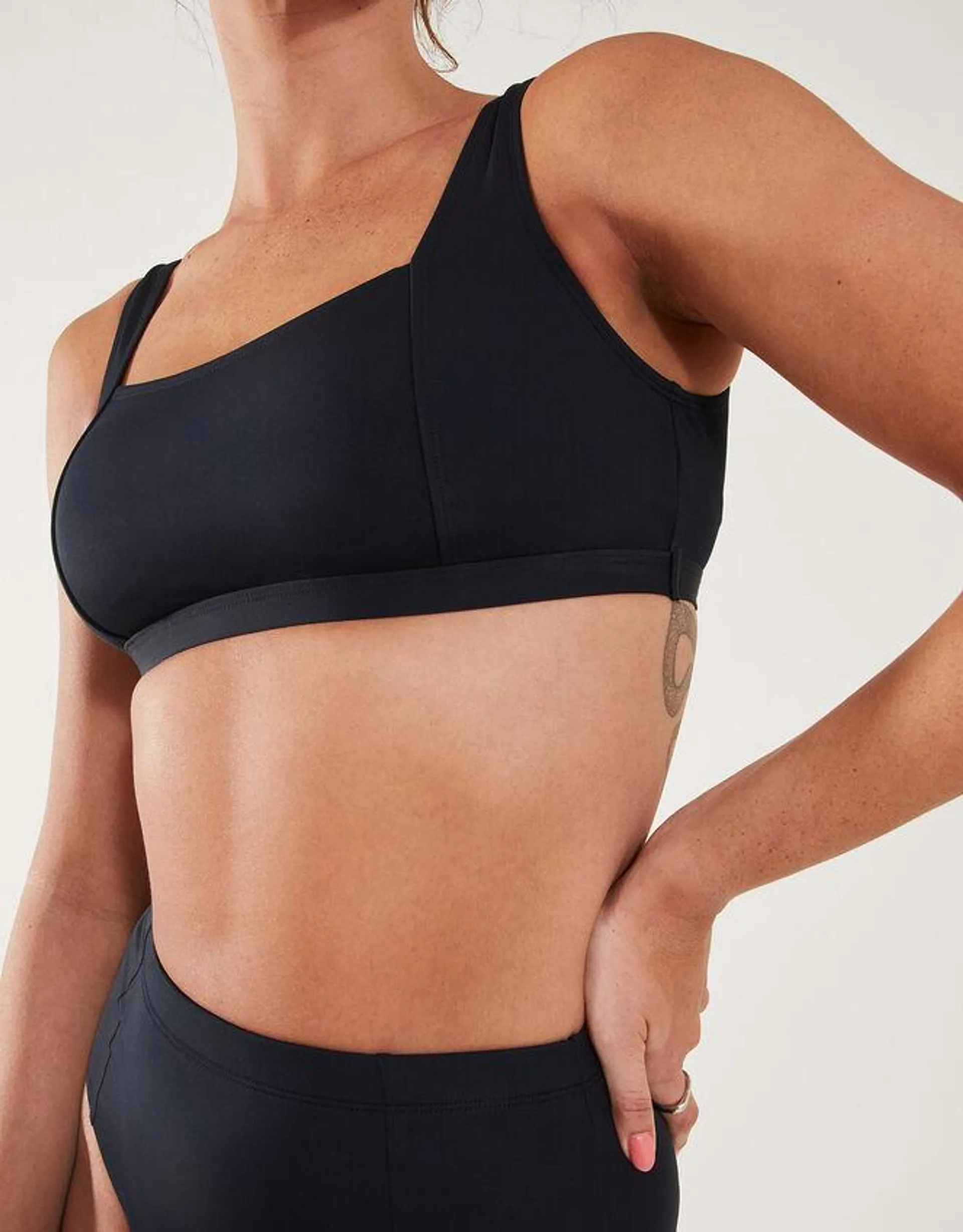 Square Neck Bikini Top Black