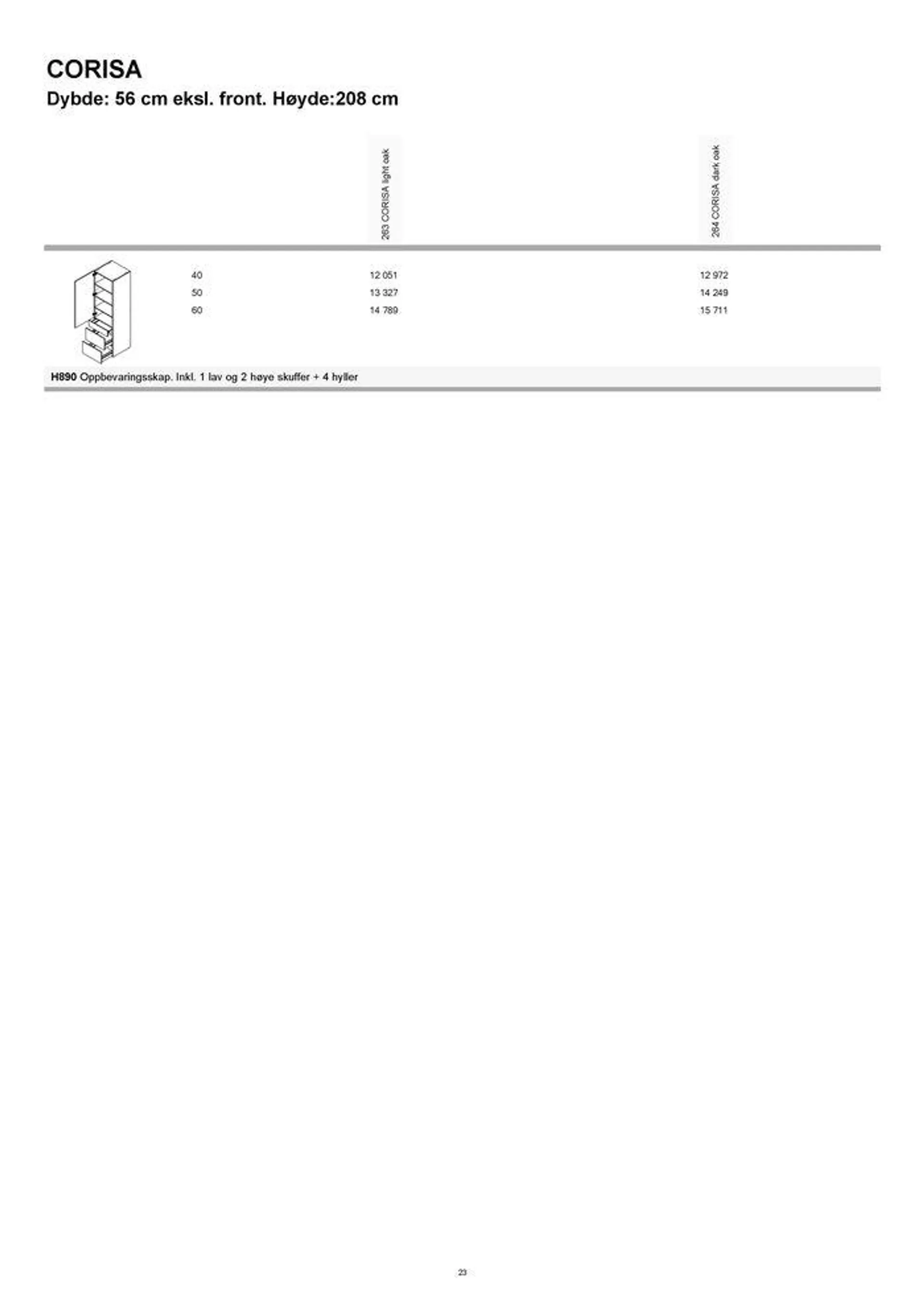 kvik kjøkken Garderobe prisliste. fra 4. september til 18. september 2024 - kundeavisside 23