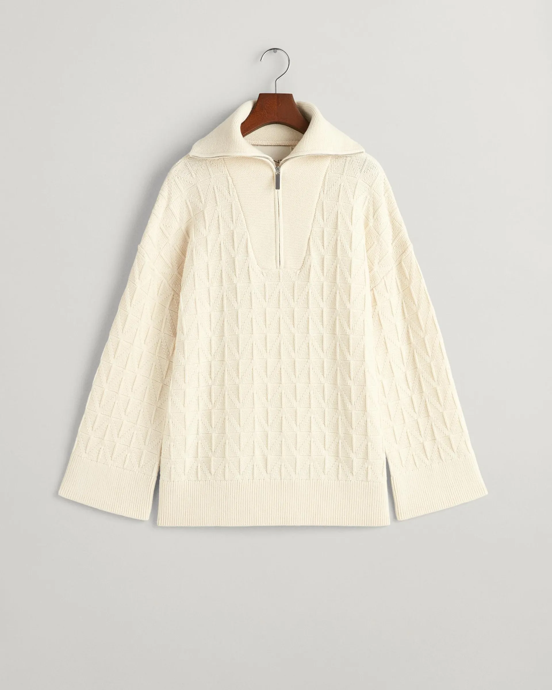 Herringbone Half Zip Sweater