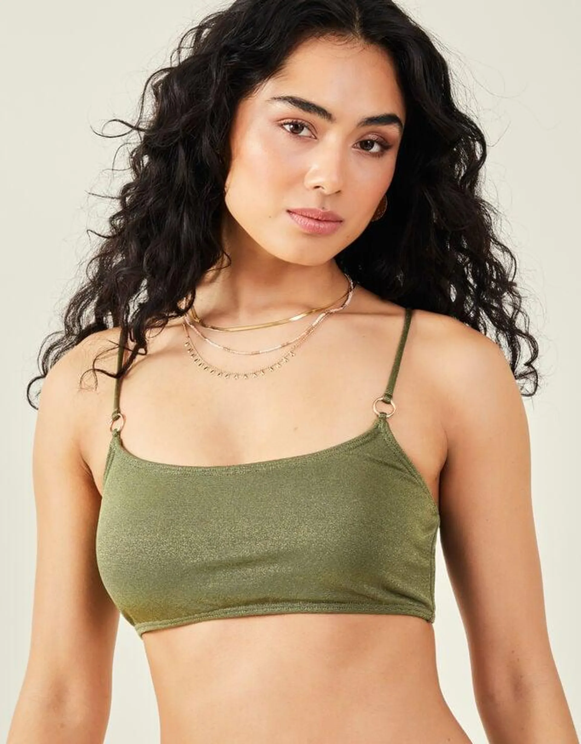 Shimmer Bikini Top Green