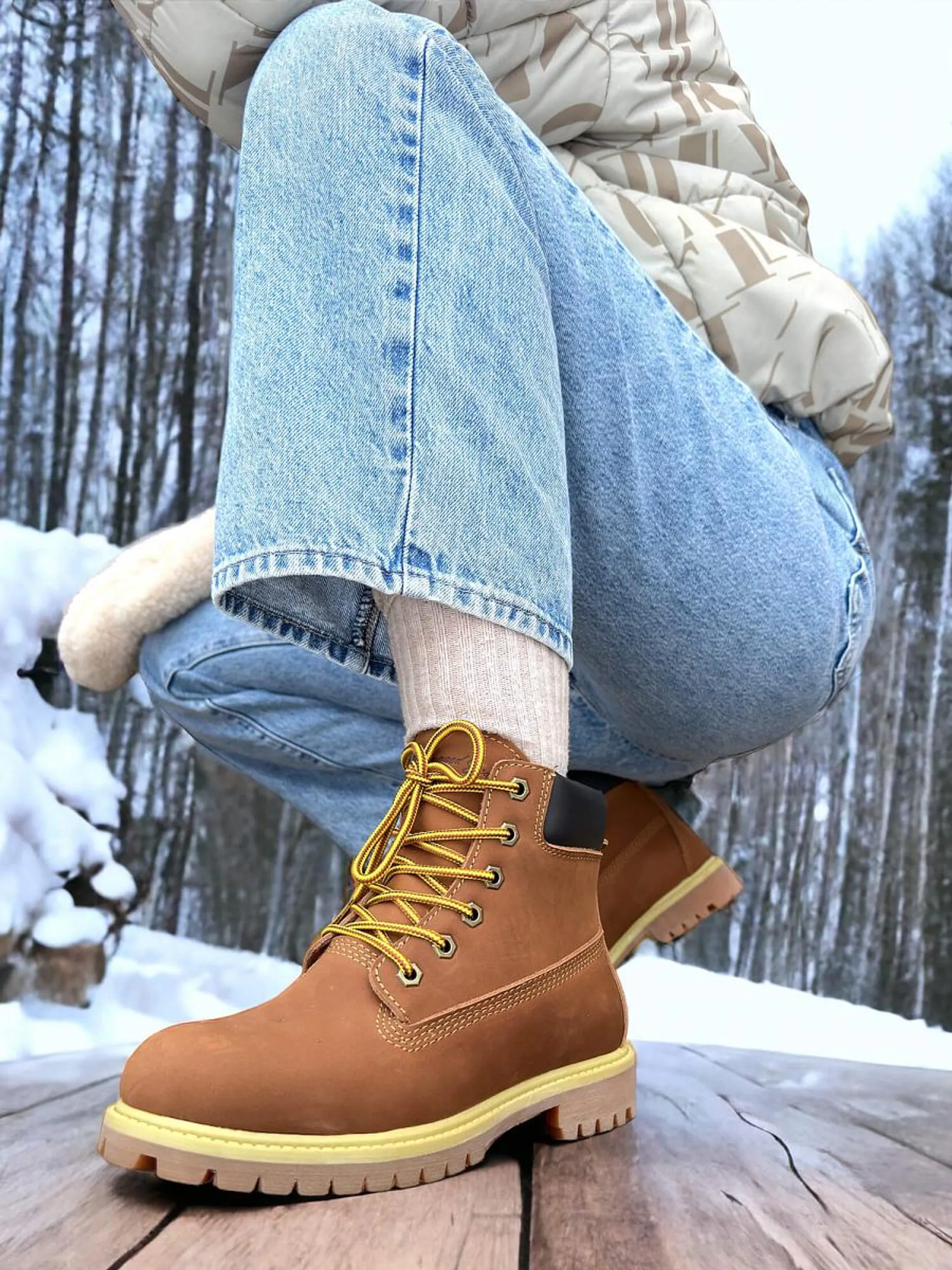 Winter Leather Wool Boot