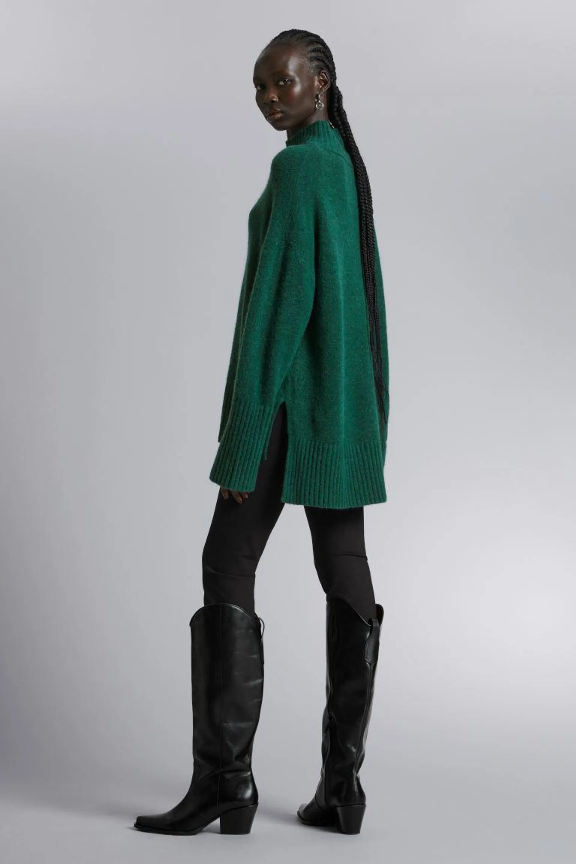 Mock Neck Knit Jumper