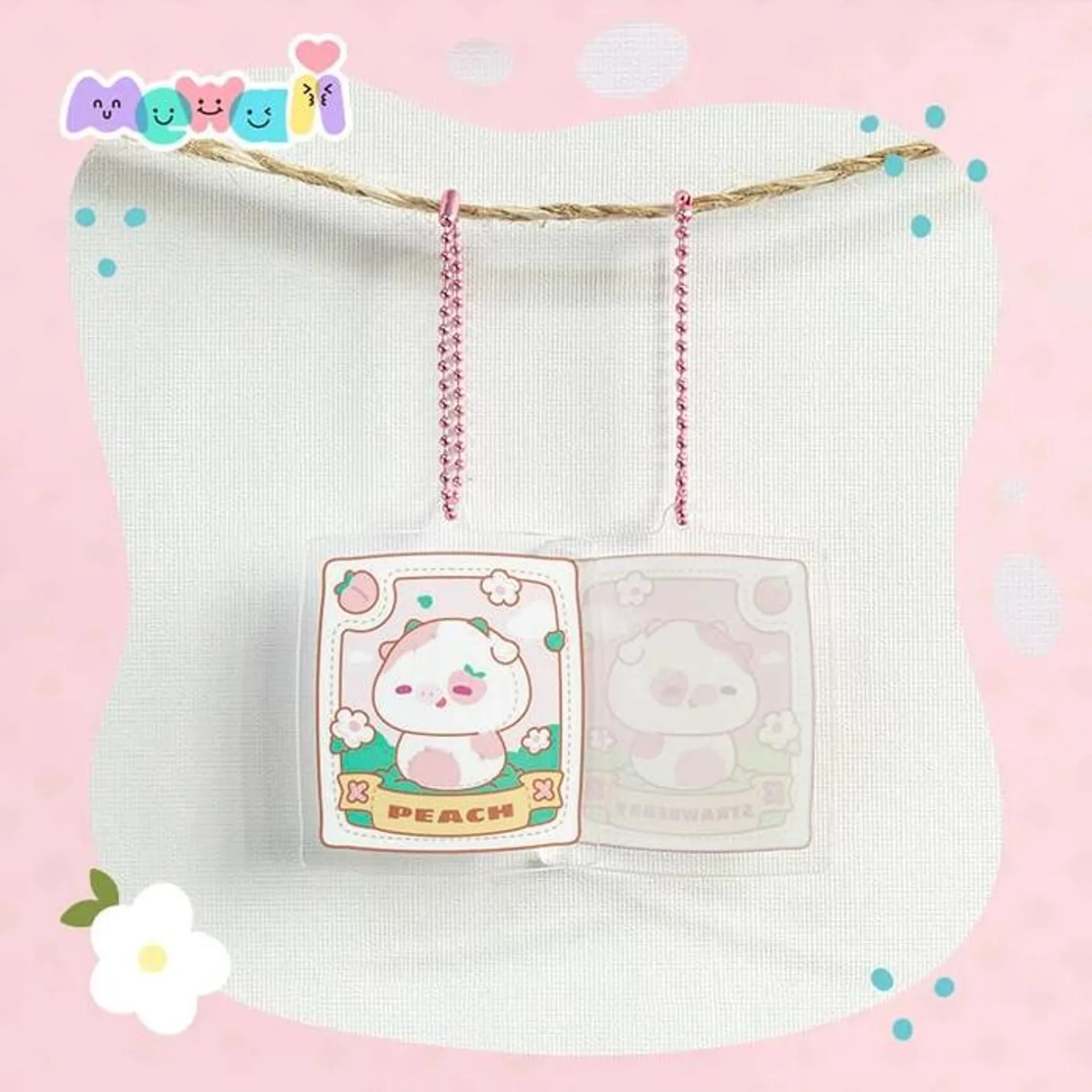 Peach Cow Key Ring 5,5x5,5 cm