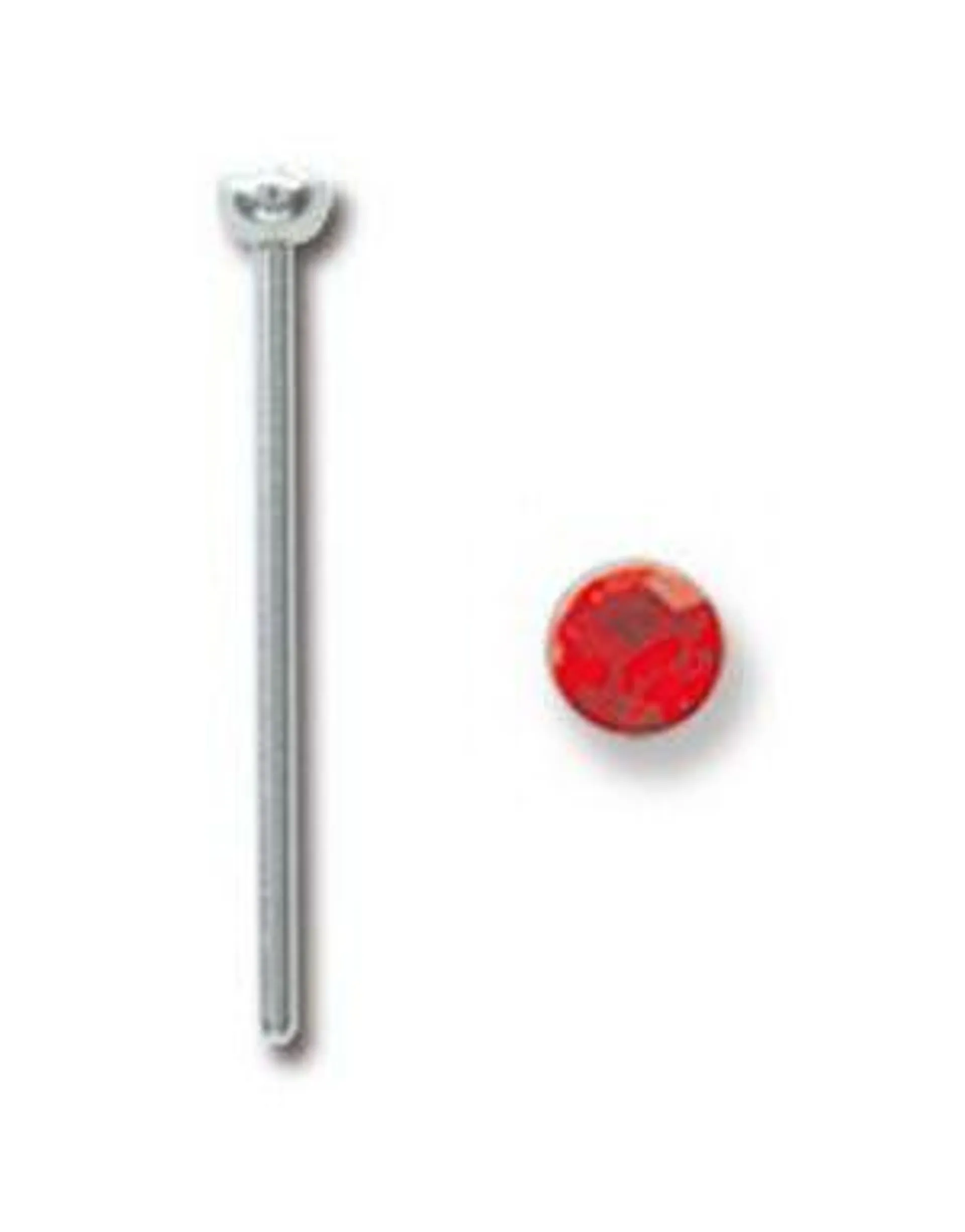 Rett Nesepiercing med Rød Sten