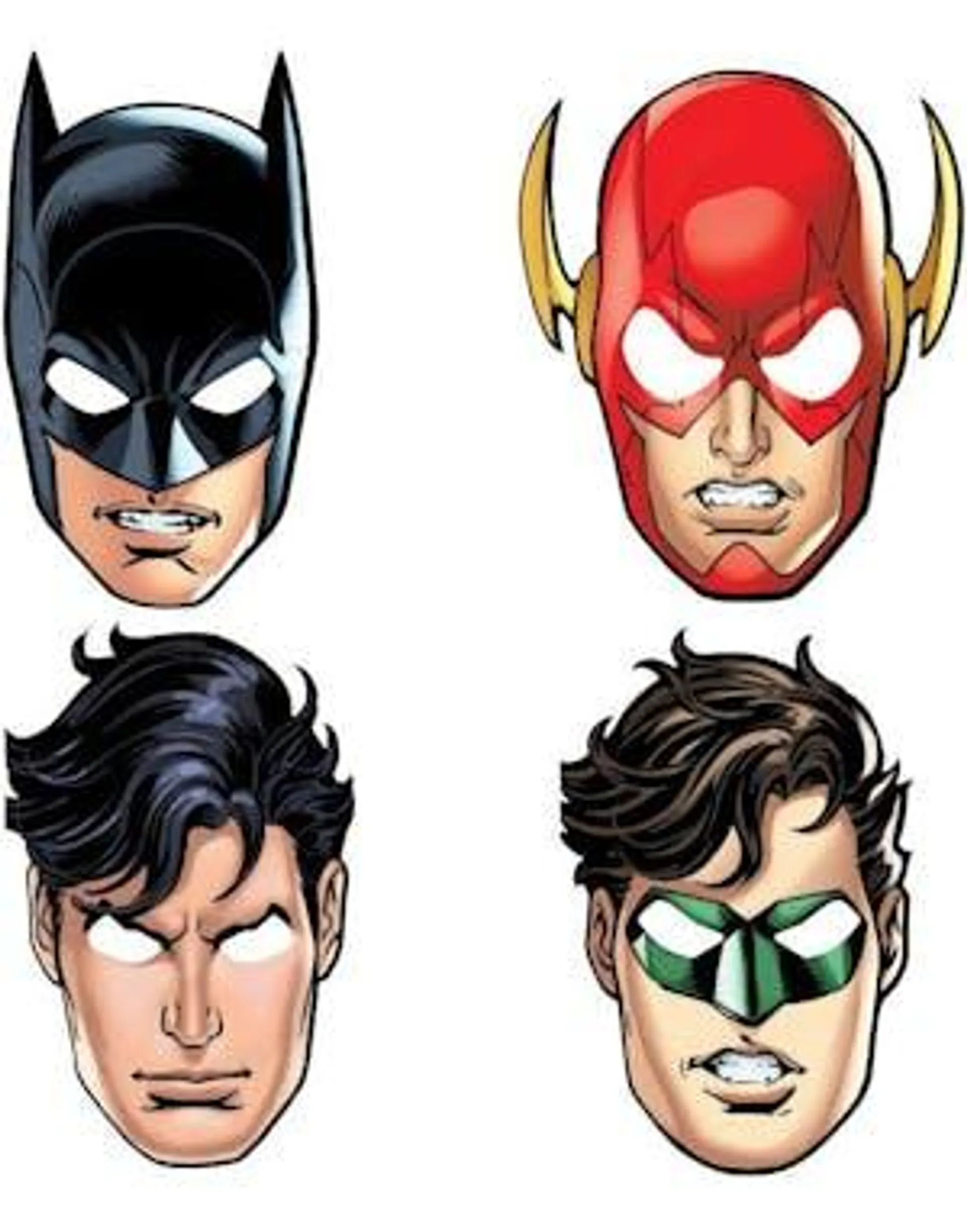 8 stk Lisensiert Justice League Pappmasker