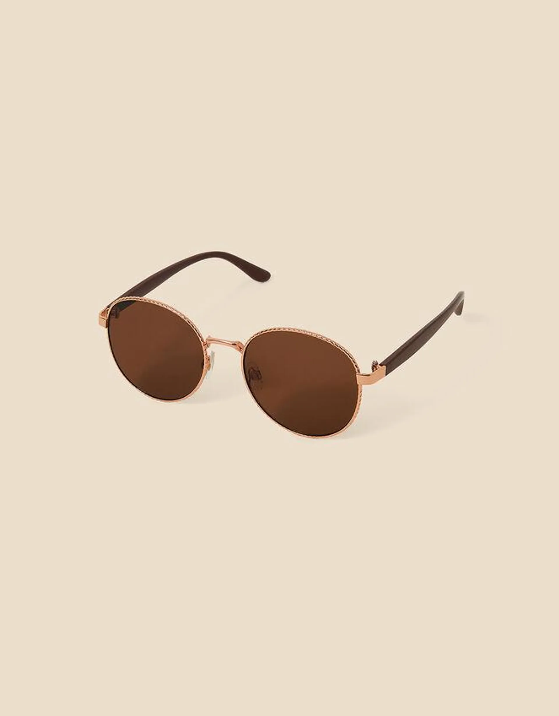 Hammered Metal Frame Sunglasses