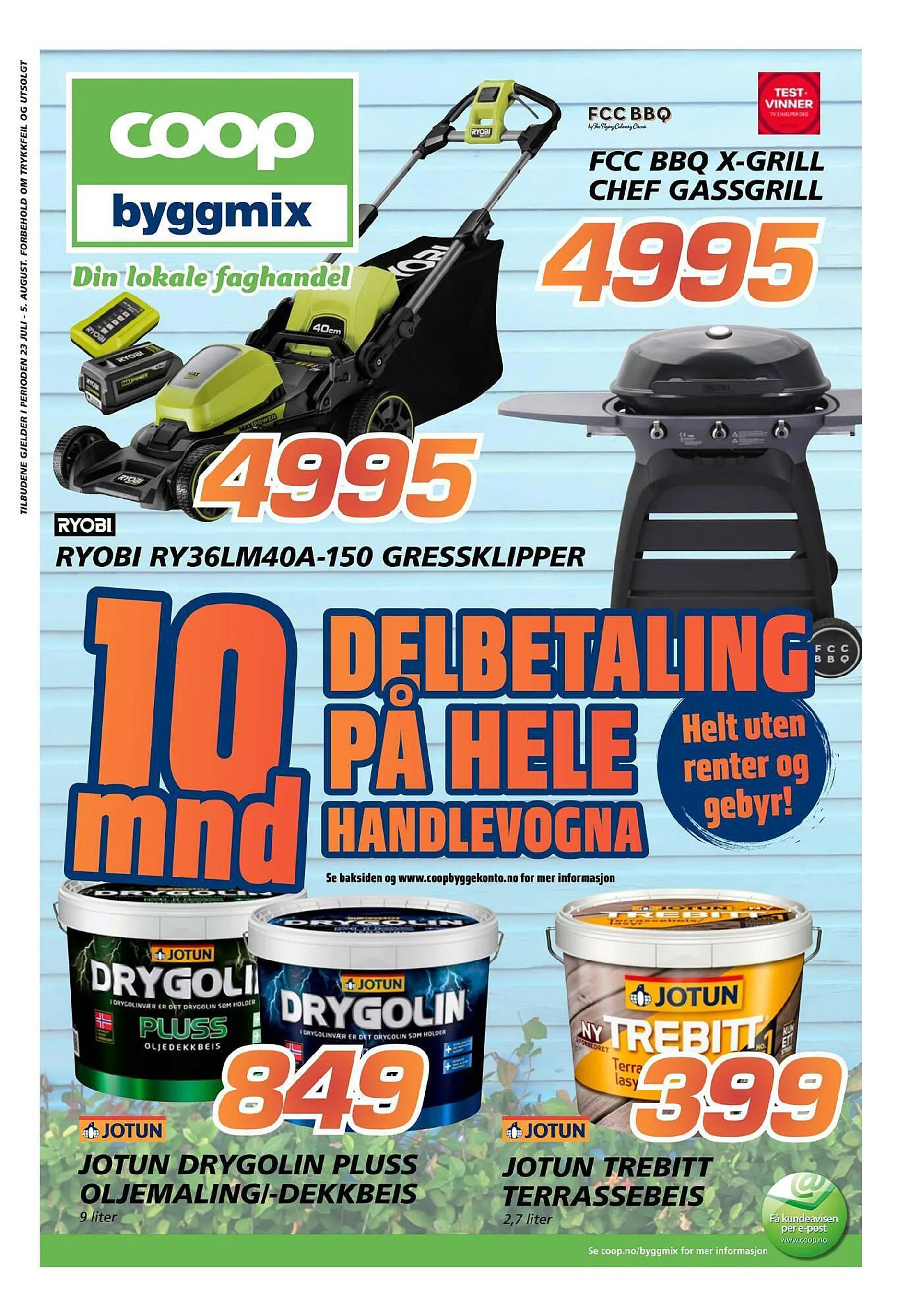 Coop Byggmix Kundeavis fra 22. juli til 5. august 2023 - kundeavisside 1