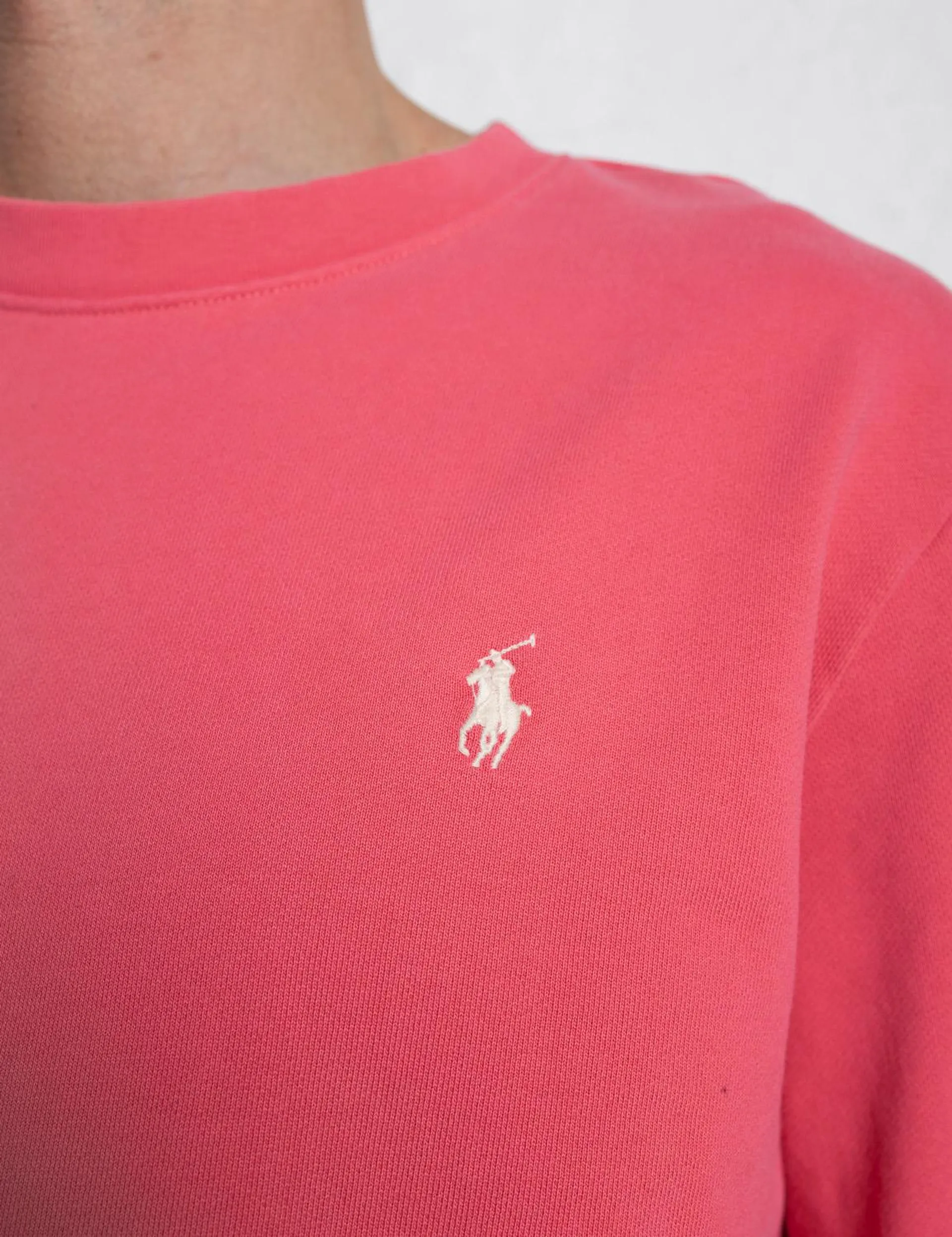 Long Sleeve Crew Neck Sweatshirt Pale Red