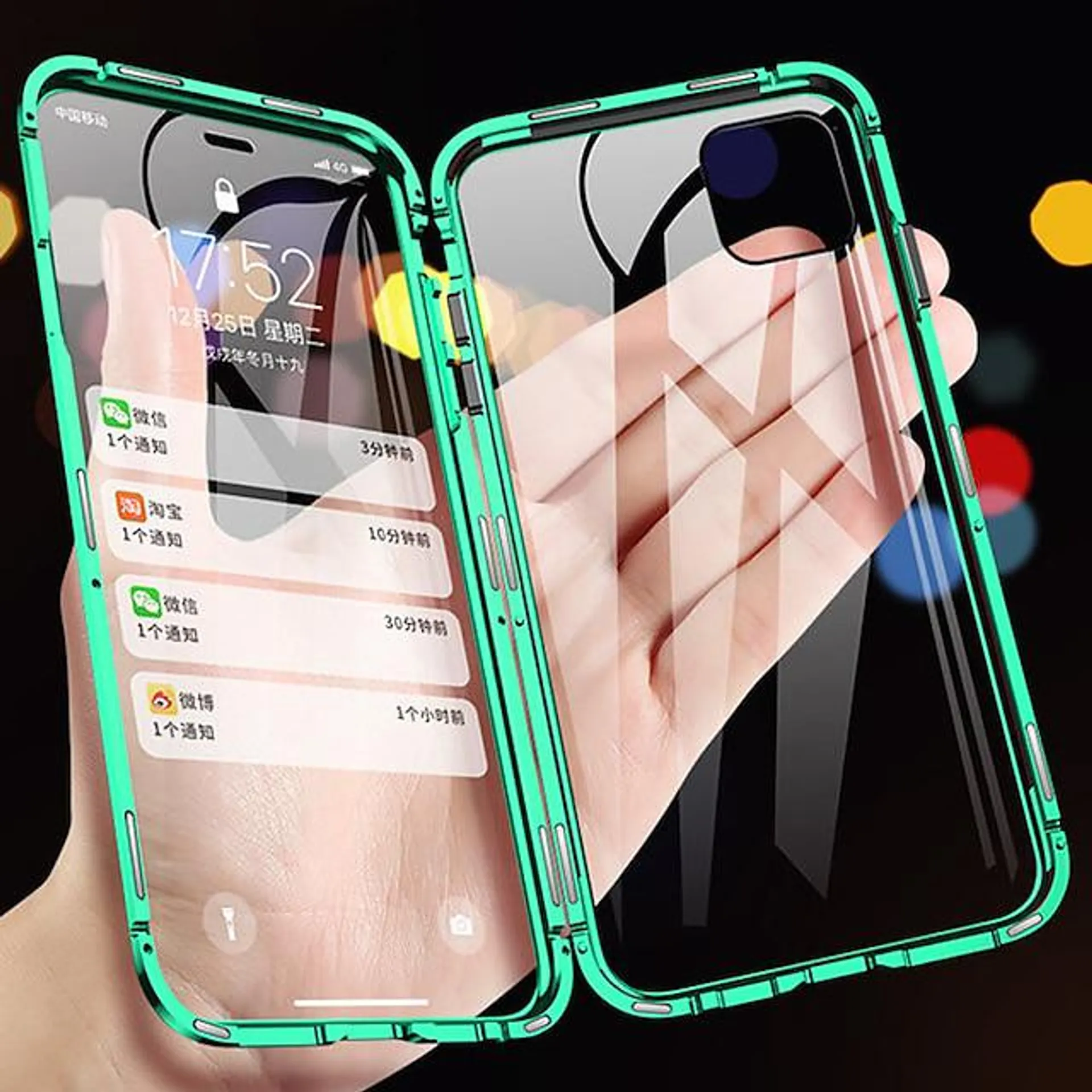 Phone Case For iPhone 15 Pro Max Plus iPhone 14 Pro Max Plus 13 12 11 Mini X XR XS 8 7 Magnetic Adsorption Full Body Protective Double Sided Glass Shockproof Transparent Tempered Glass Metal