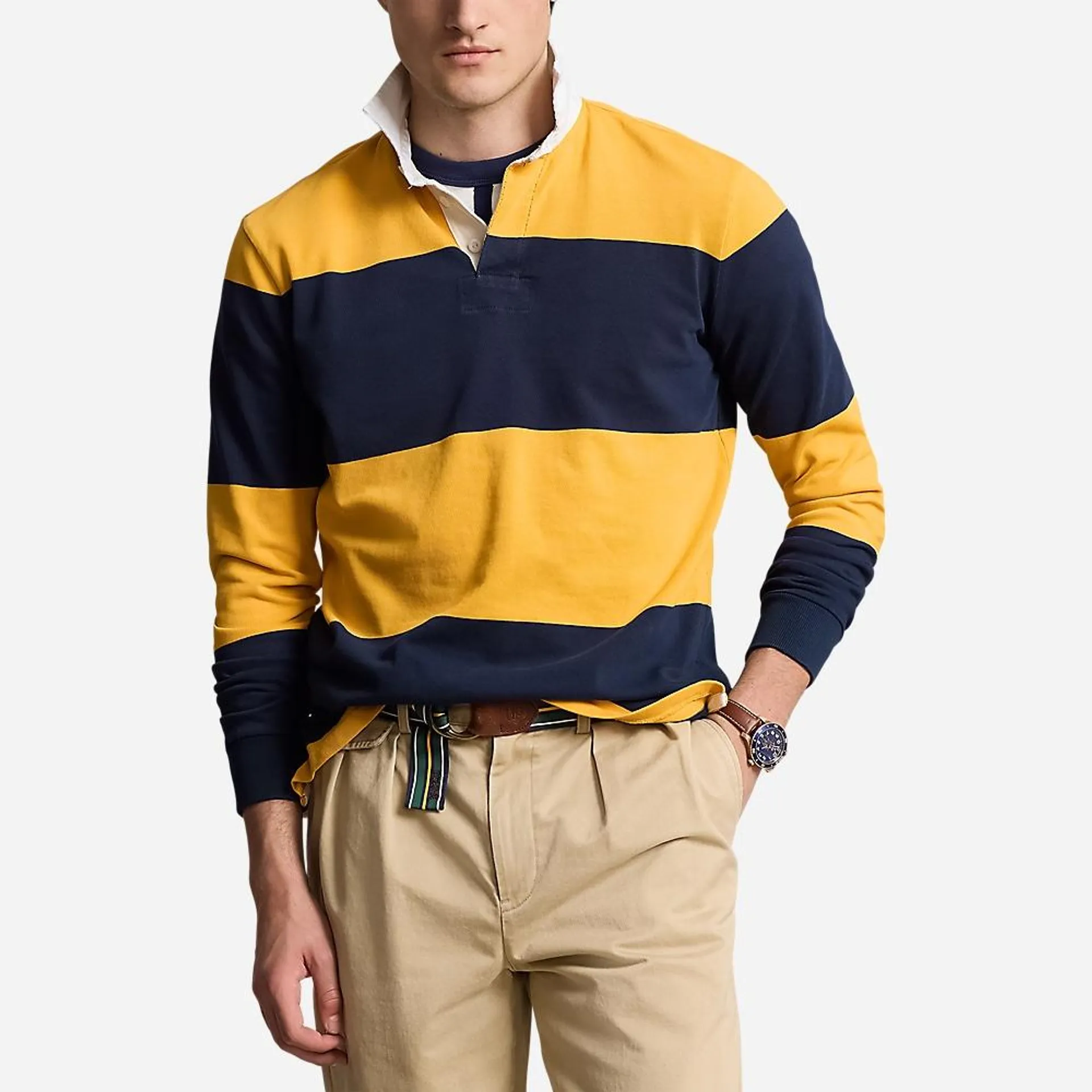 The Iconic Rugby Shirt - Gold Bugle/Cruise Navy