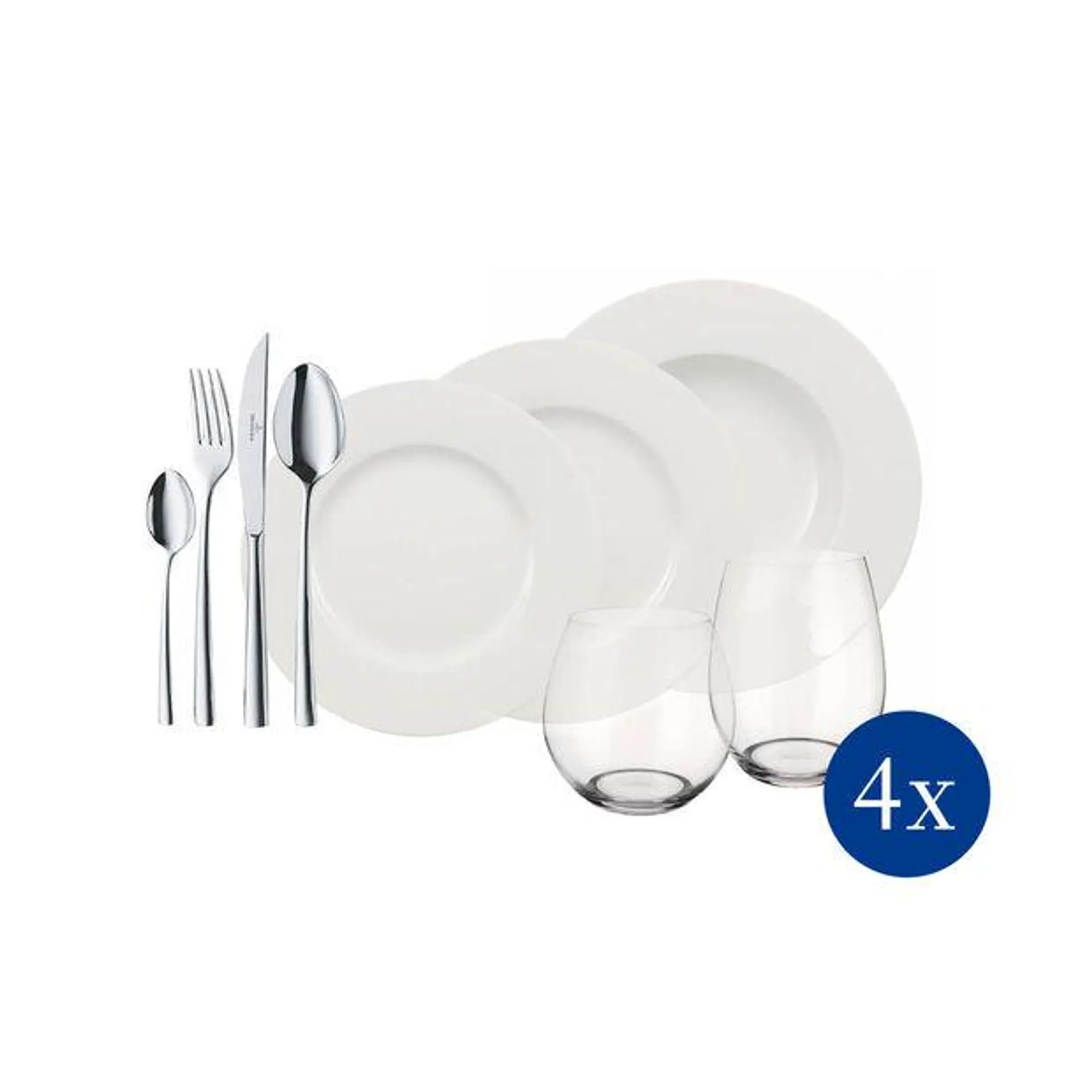 Wonderful World White 4 Friends 36-piece dinner set