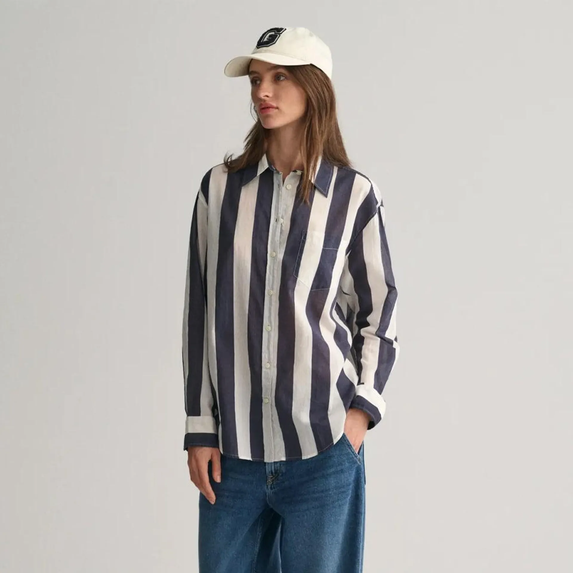 Parasol Striped Shirt - Navy Stripe