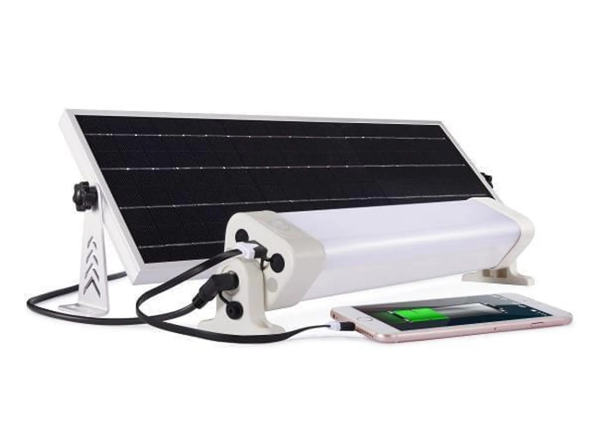 Led lysarmatur solcelledrevet e-360 komplett kit med solcellepanel m.m.