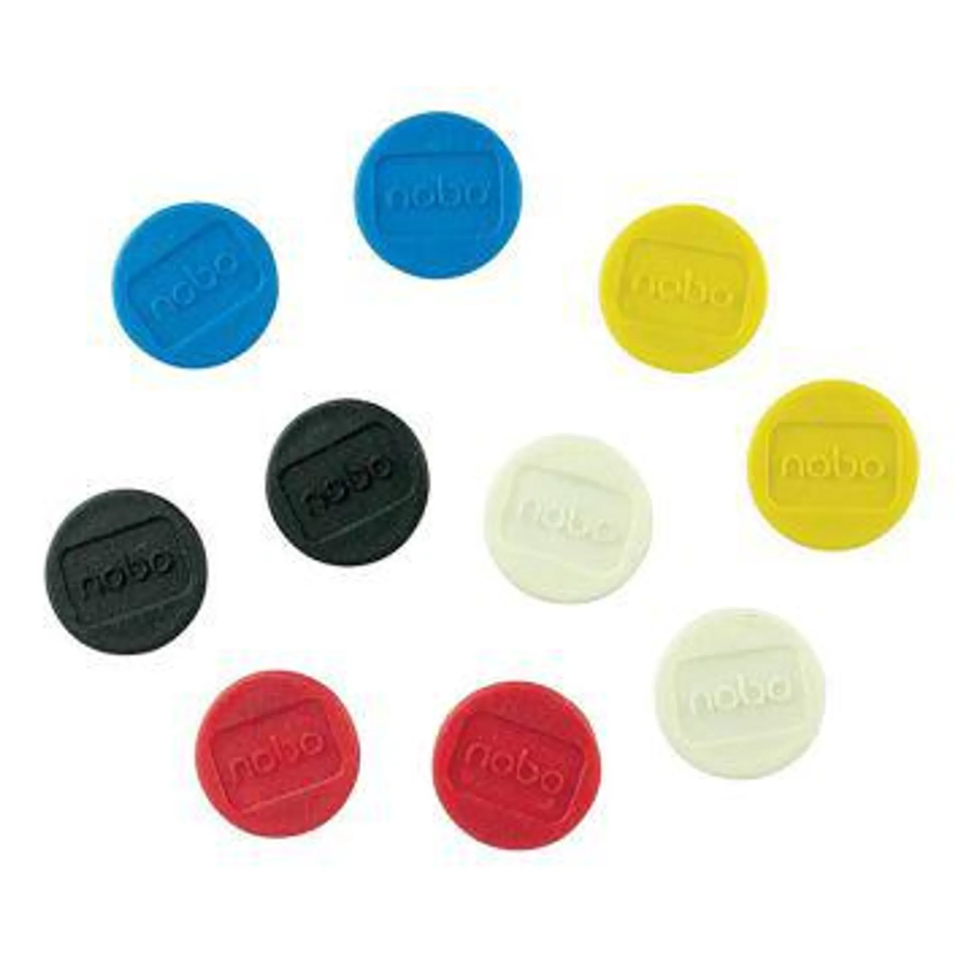 MAGNET NOBO 24 MM 10 STK. BLANDEDE FARGER