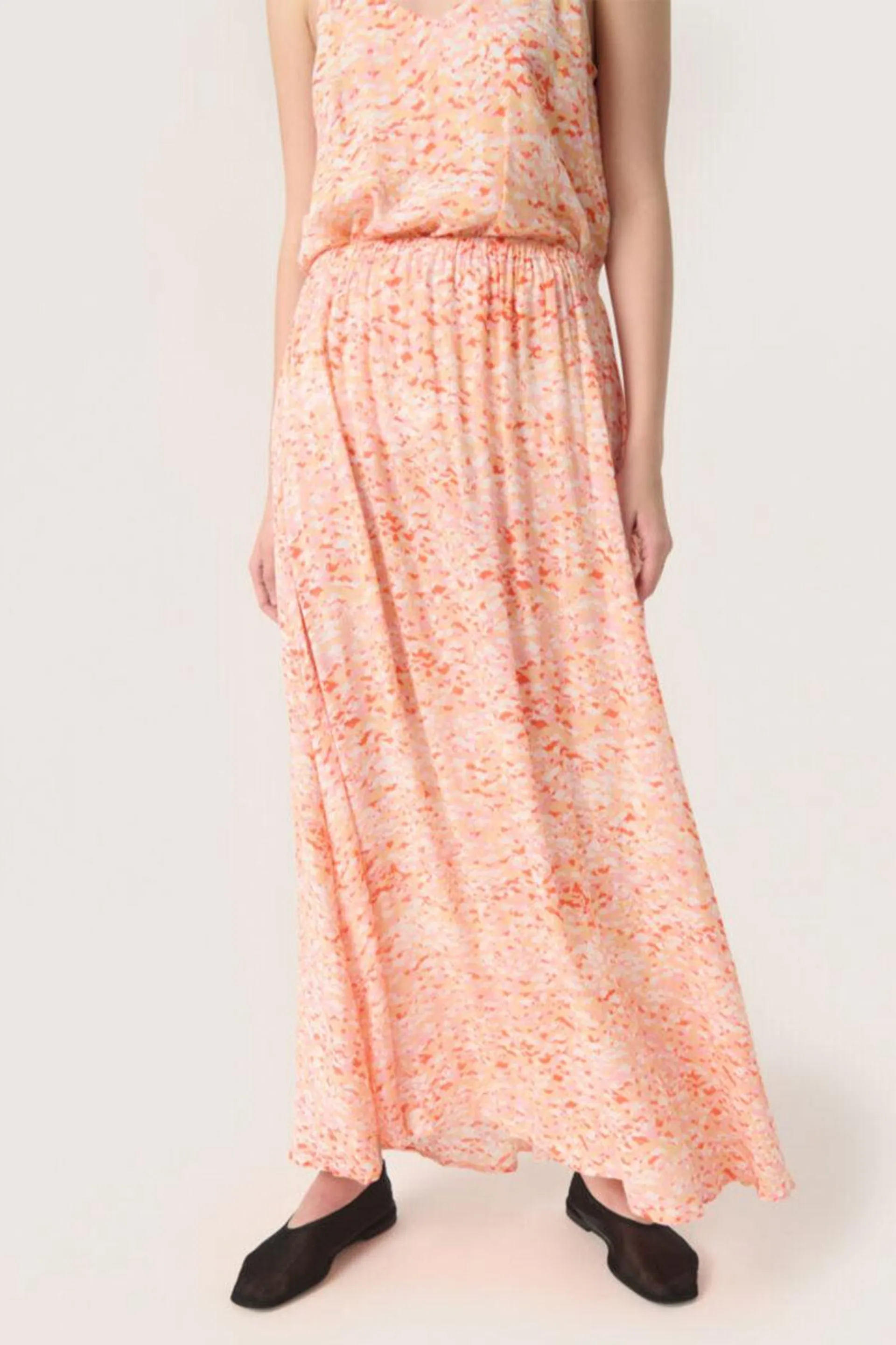 SL Zaya Maxi Skirt Apricot Dizzy Print