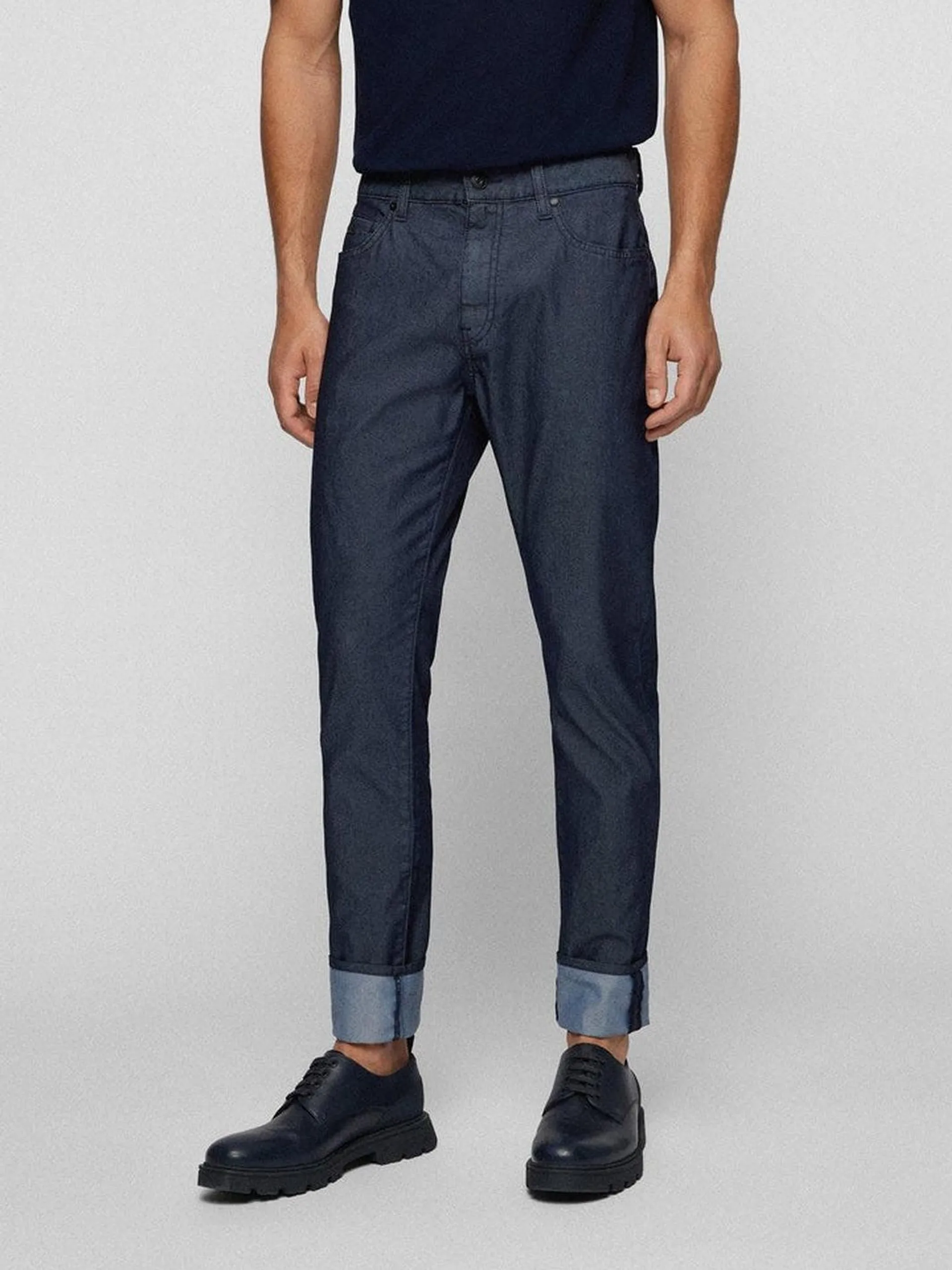 KEITH-1 TAPERED-FIT JEANS Marine