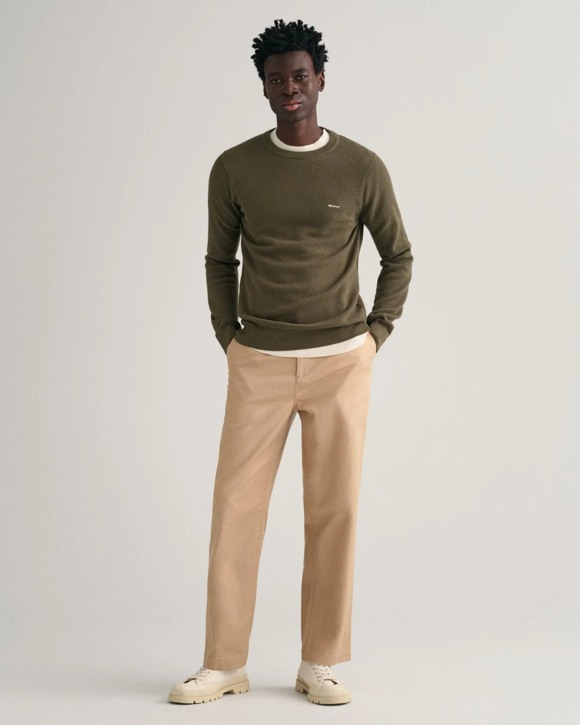 COTTON PIQUE C-NECK