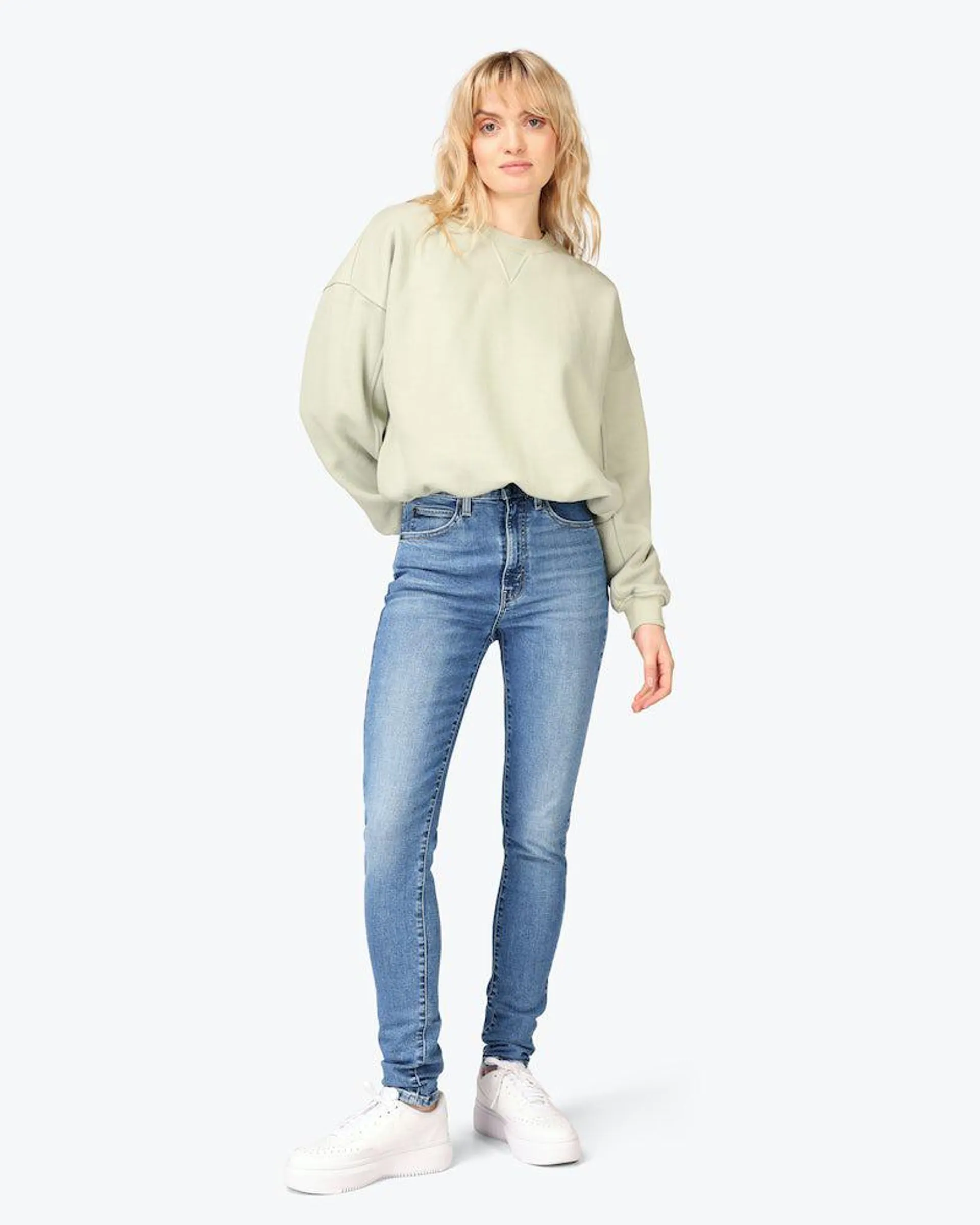 Retro High Skinny Lys Blå Jeans