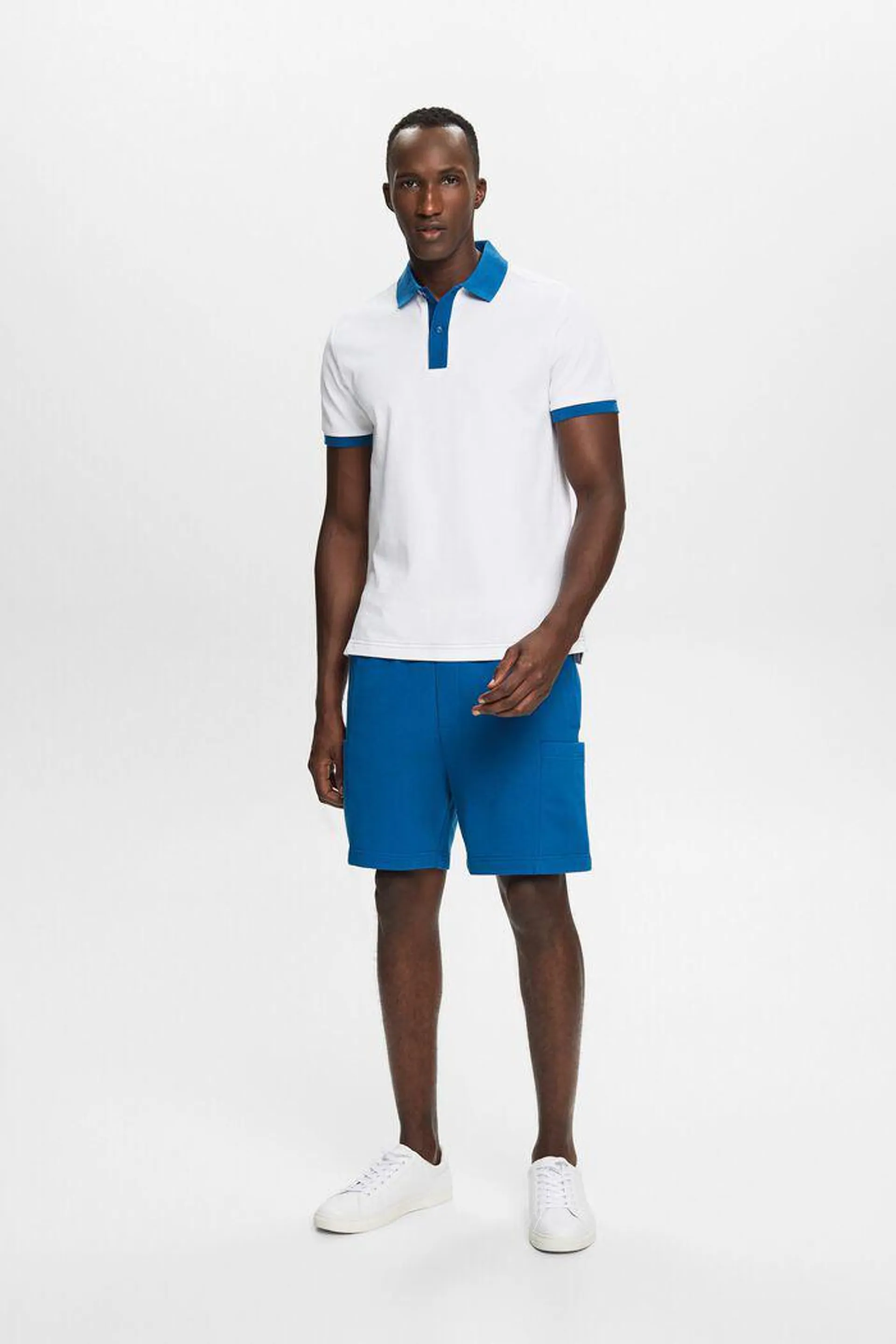 Two-tone piqué polo shirt