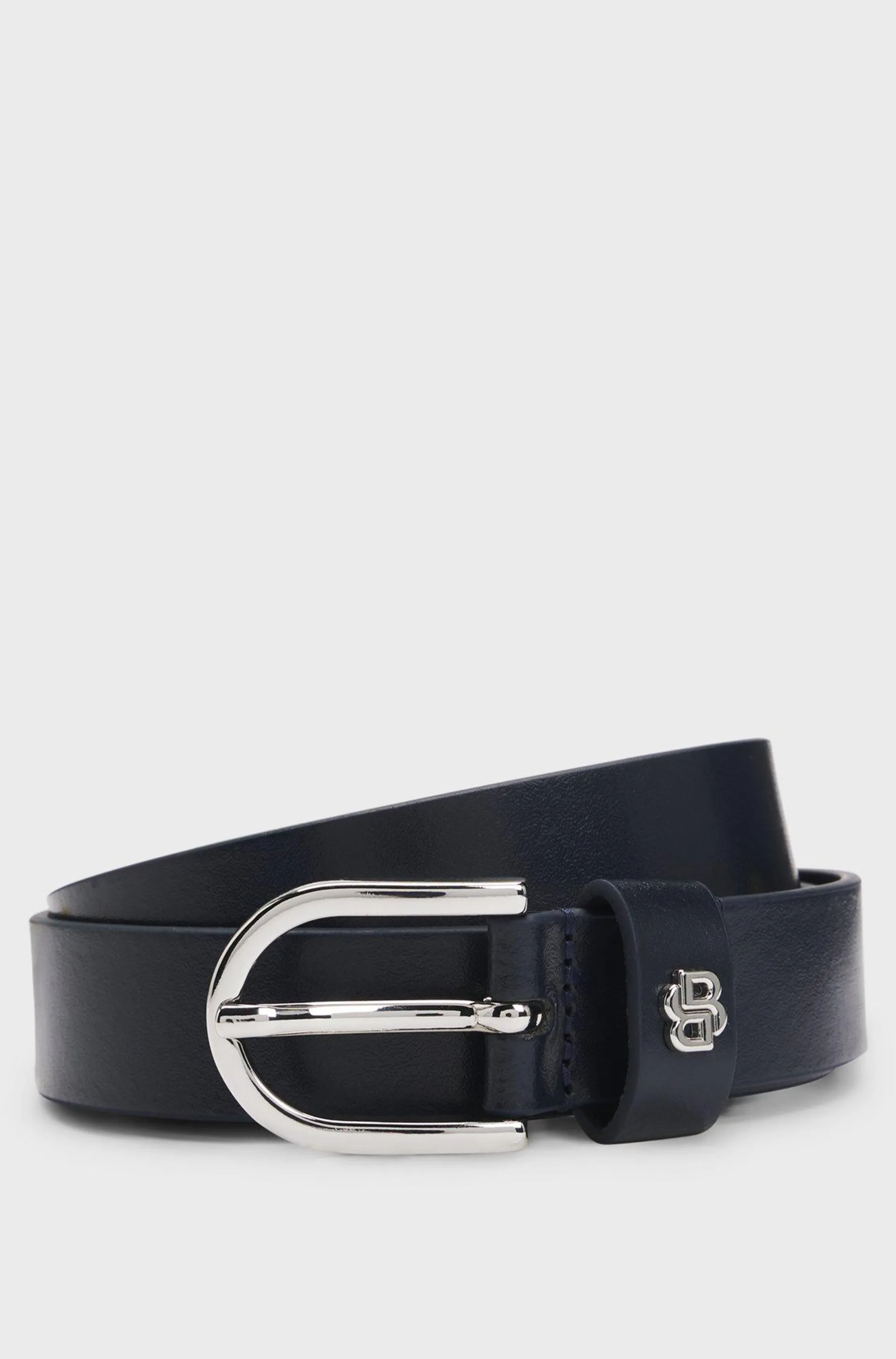 Italian-leather belt with Double B monogram