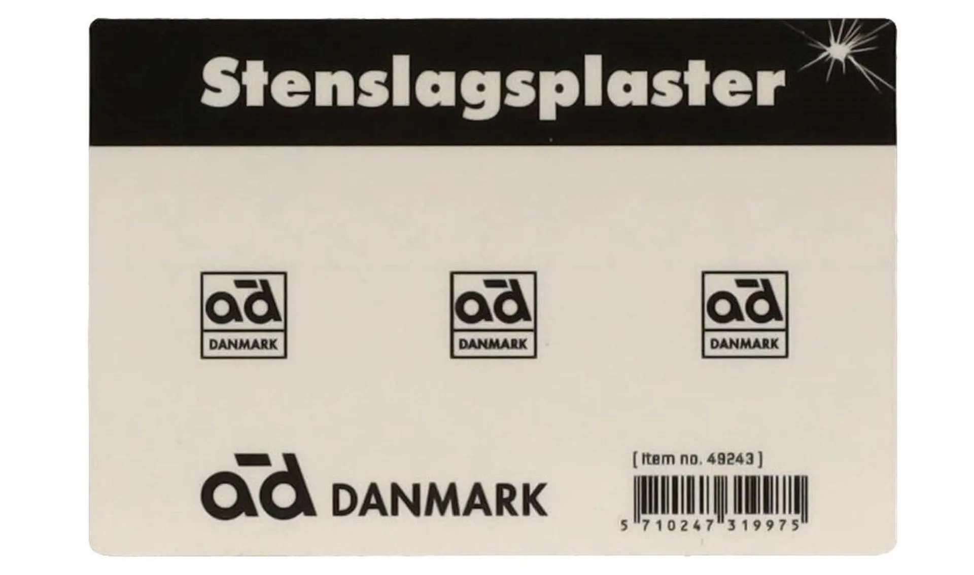 Stenslagplaster 3 stk. på ark AD Danmark