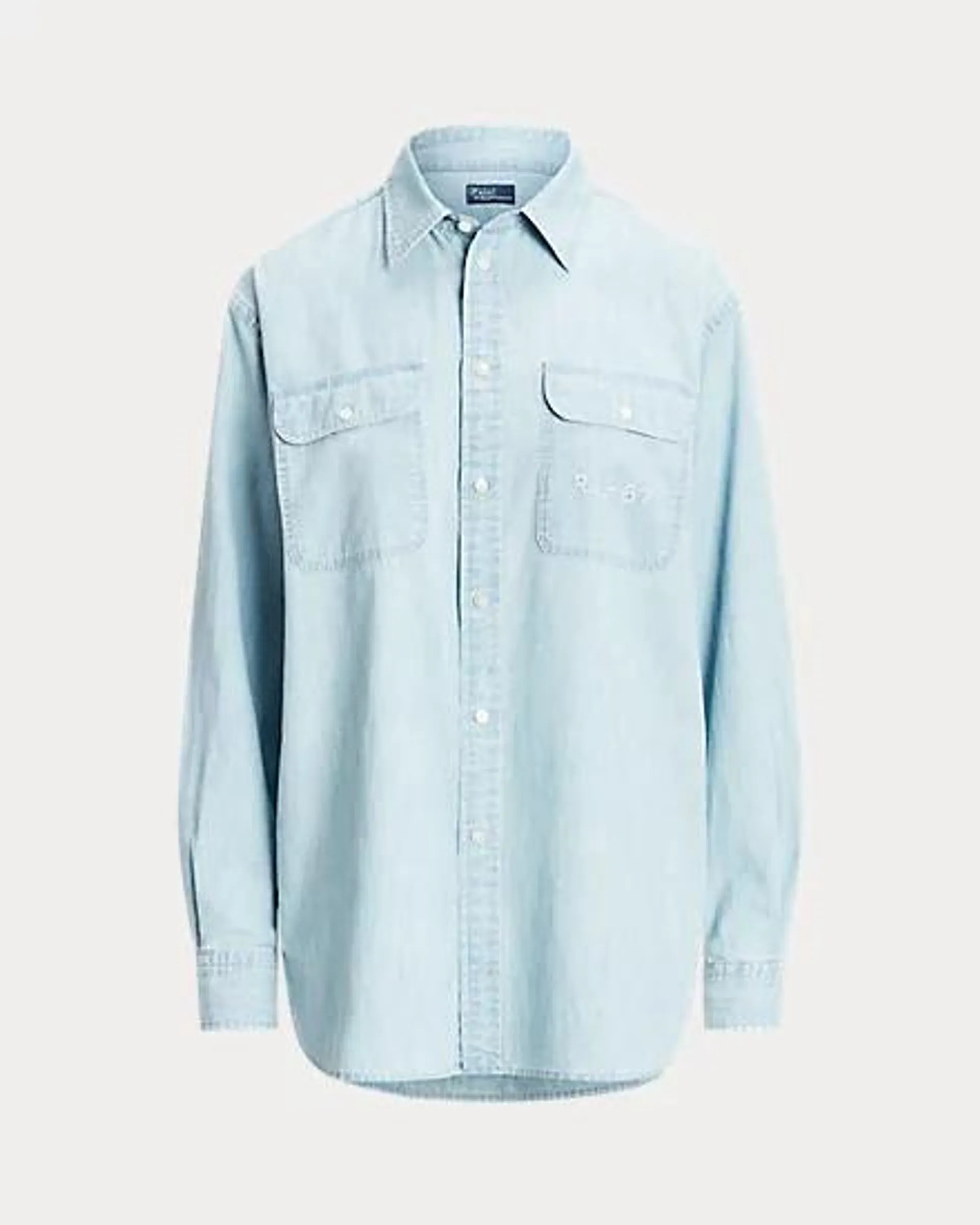 Embroidered-Logo Chambray Shirt