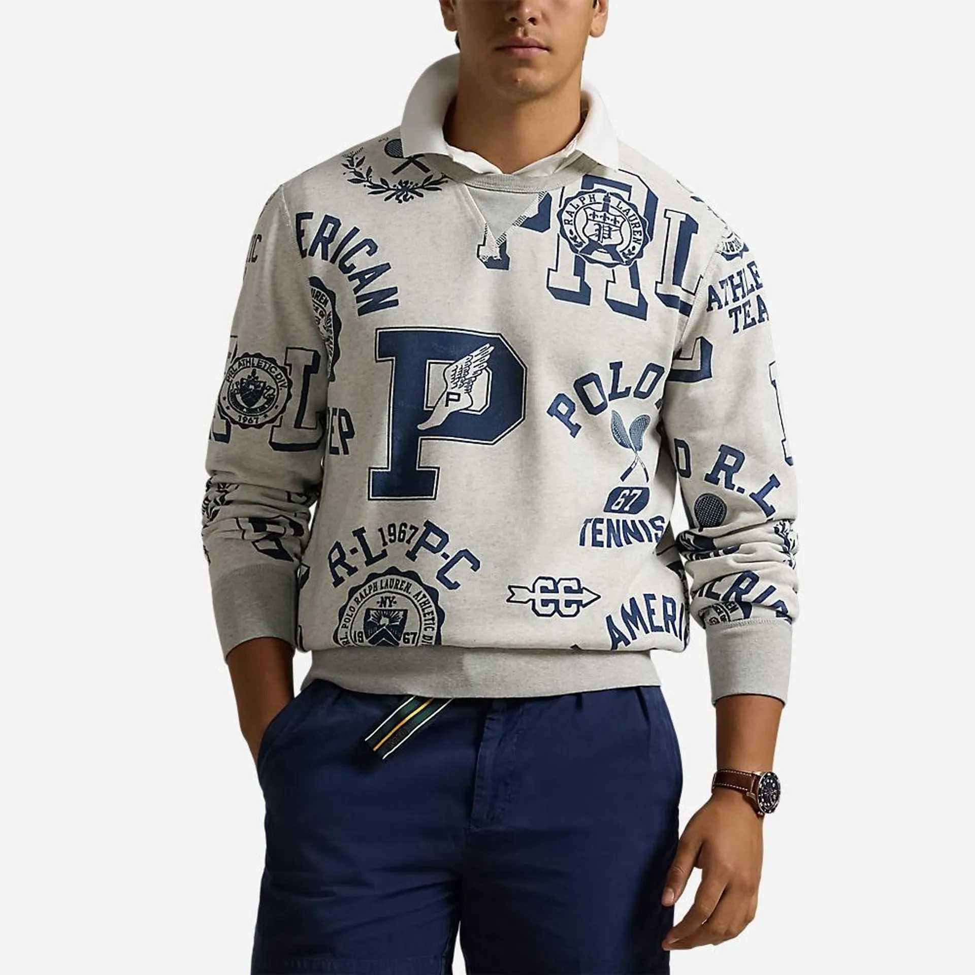 Fleece Graphic Sweatshirt - Newport Navy/Lt Sport Hthr