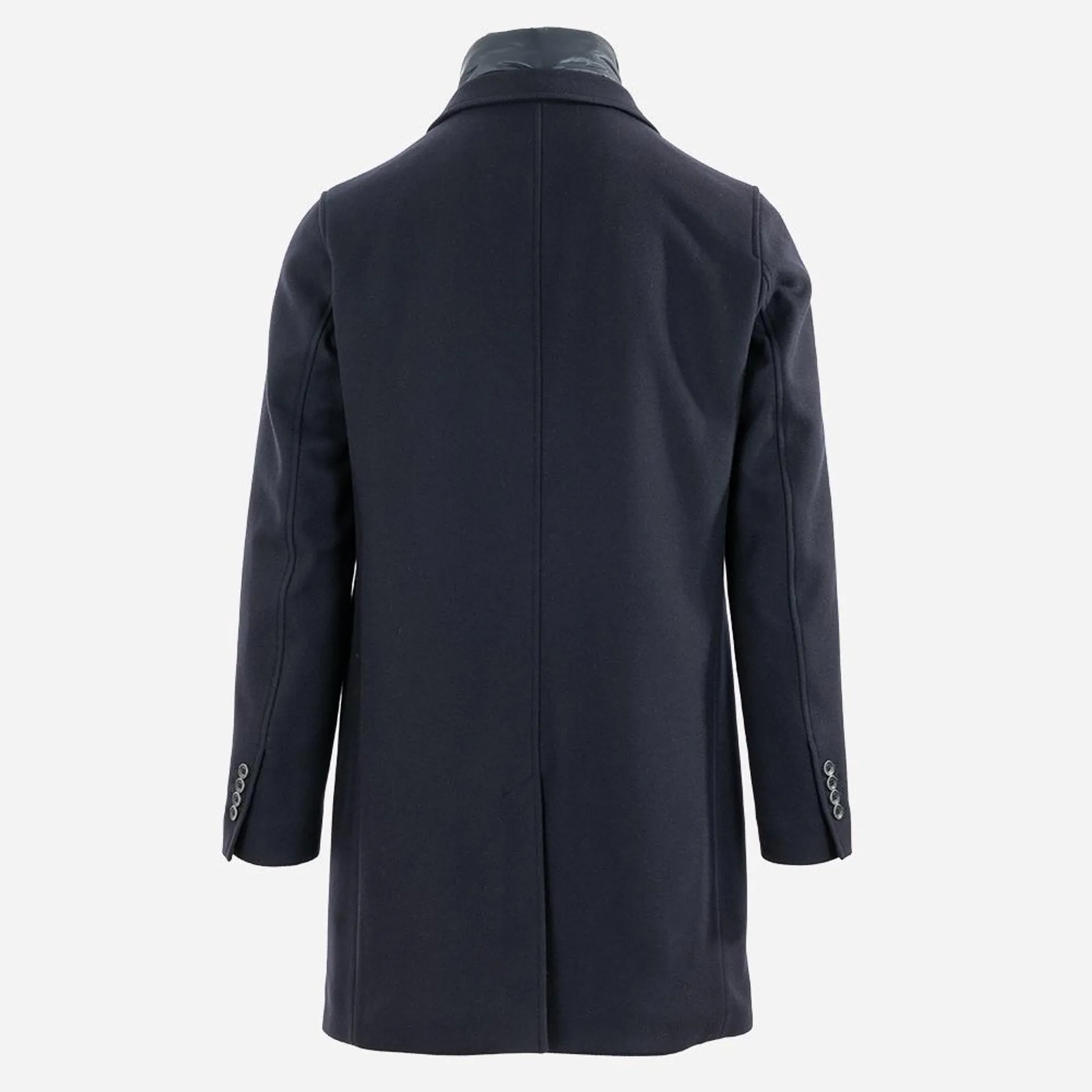 Diagonal Wool Coat - Blu Scuro