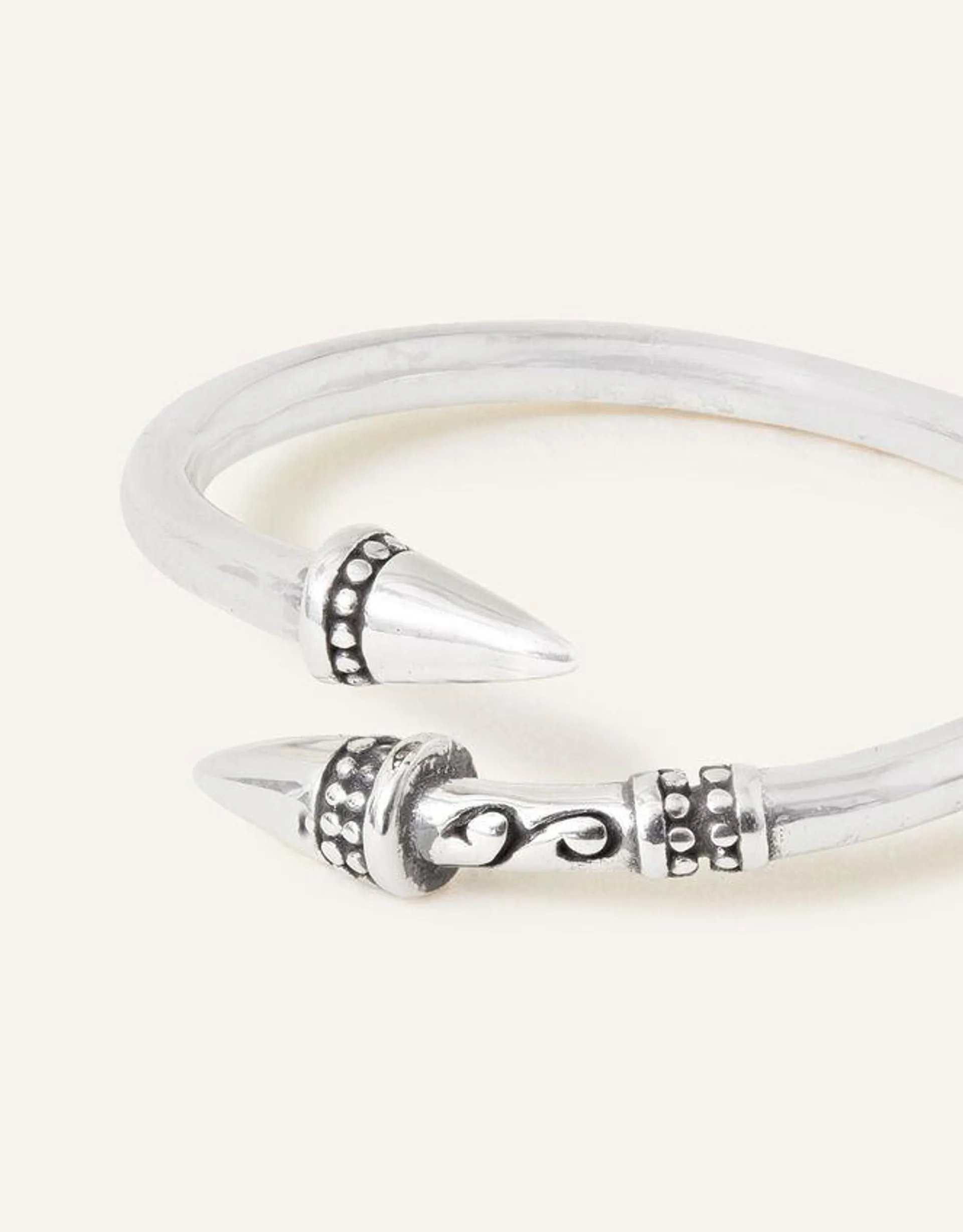 Recycled Sterling Silver Spiked Ring Silver