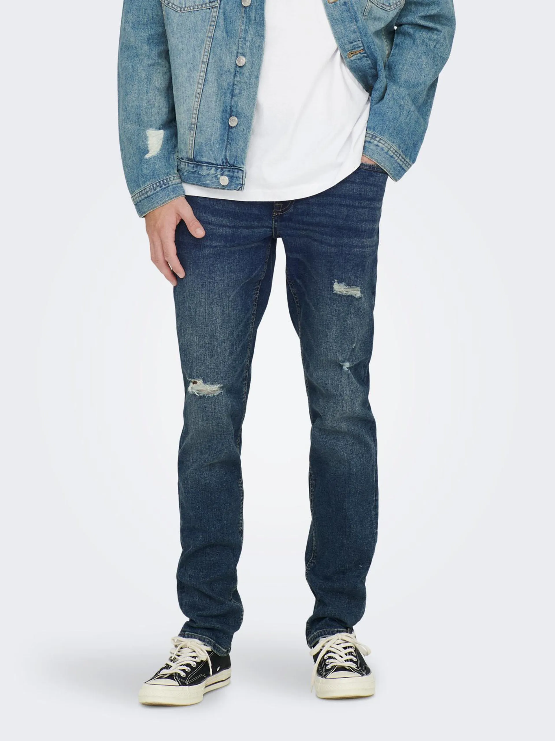 Slim Fit Middels høyt snitt Jeans