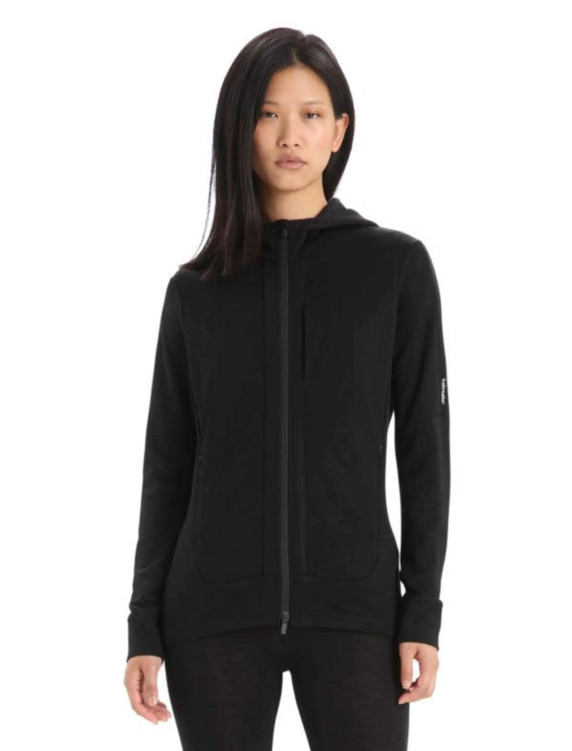 Icebreaker Women Quantum Iii Ls Zip Hoodie Black