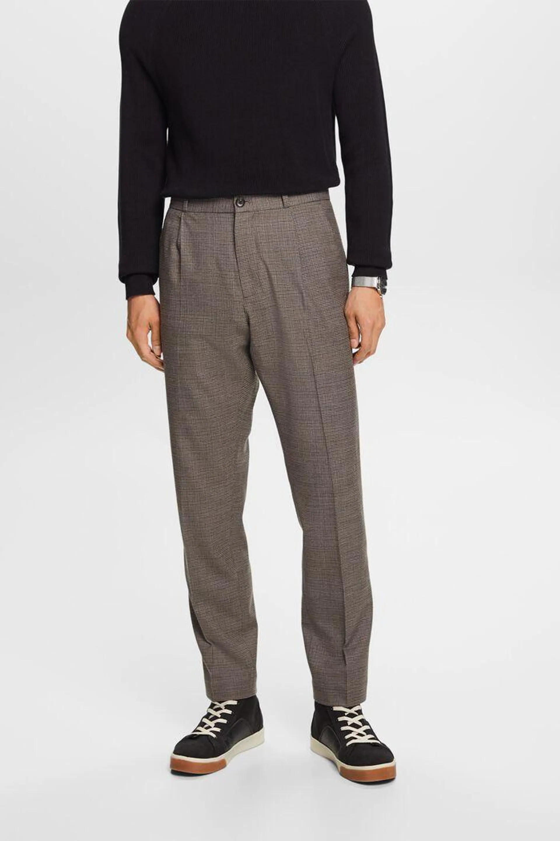 Houndstooth wool trousers