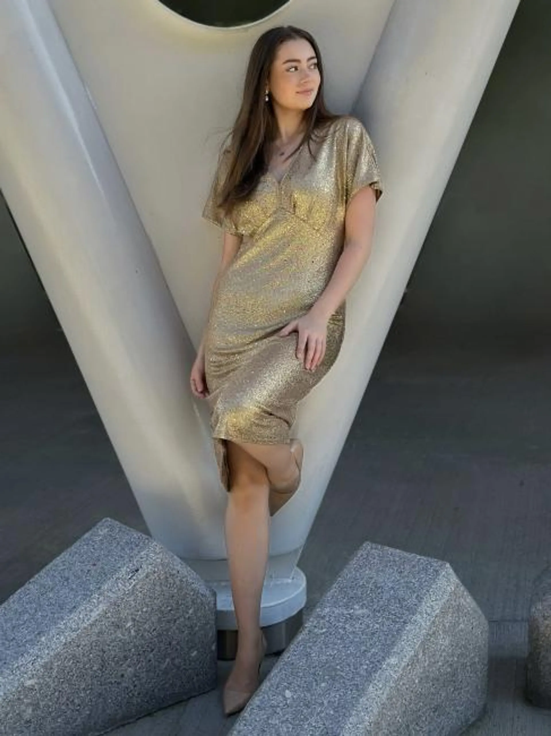 Audria Dress Gold