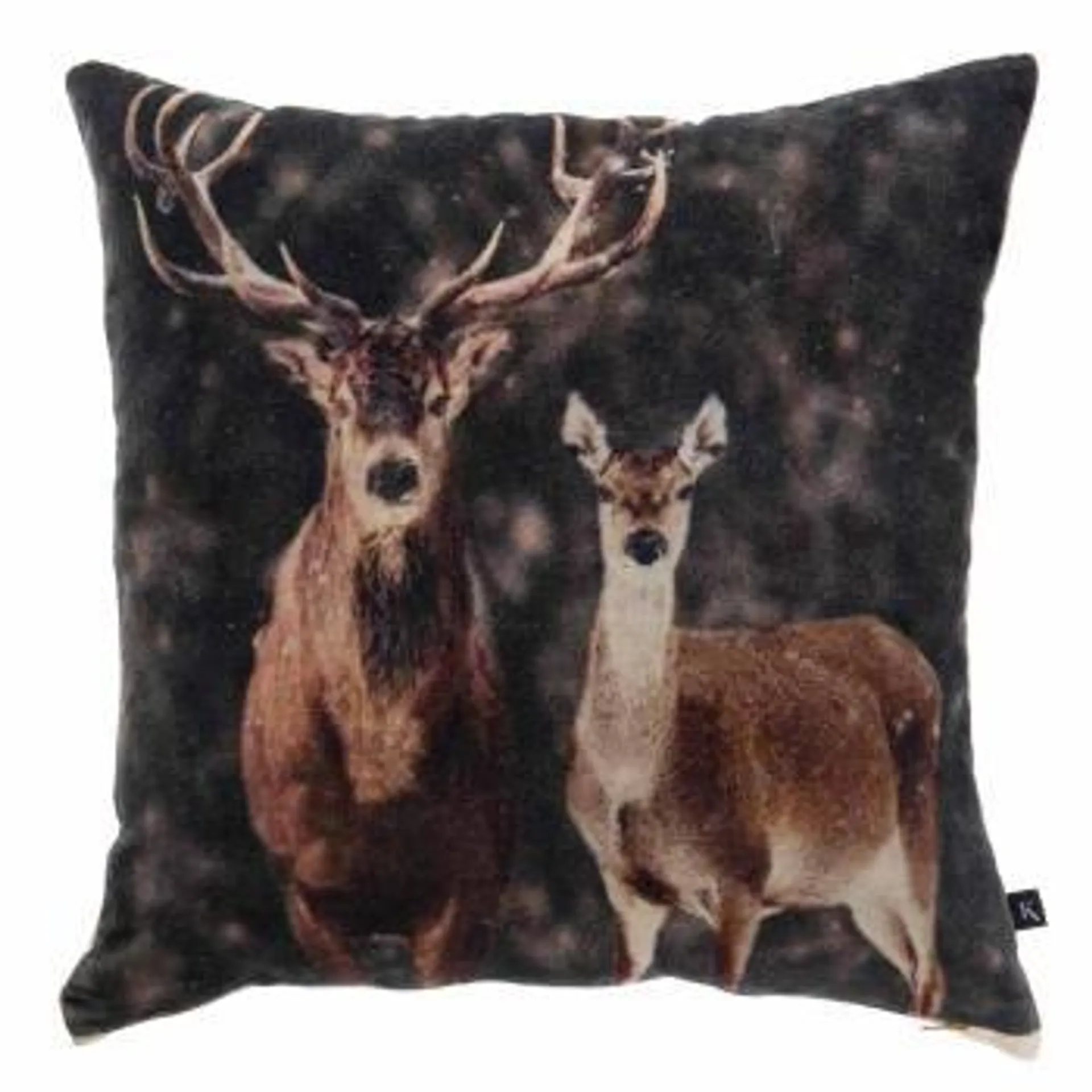 Putetrekk velur 2 hjorter 48x48 cm