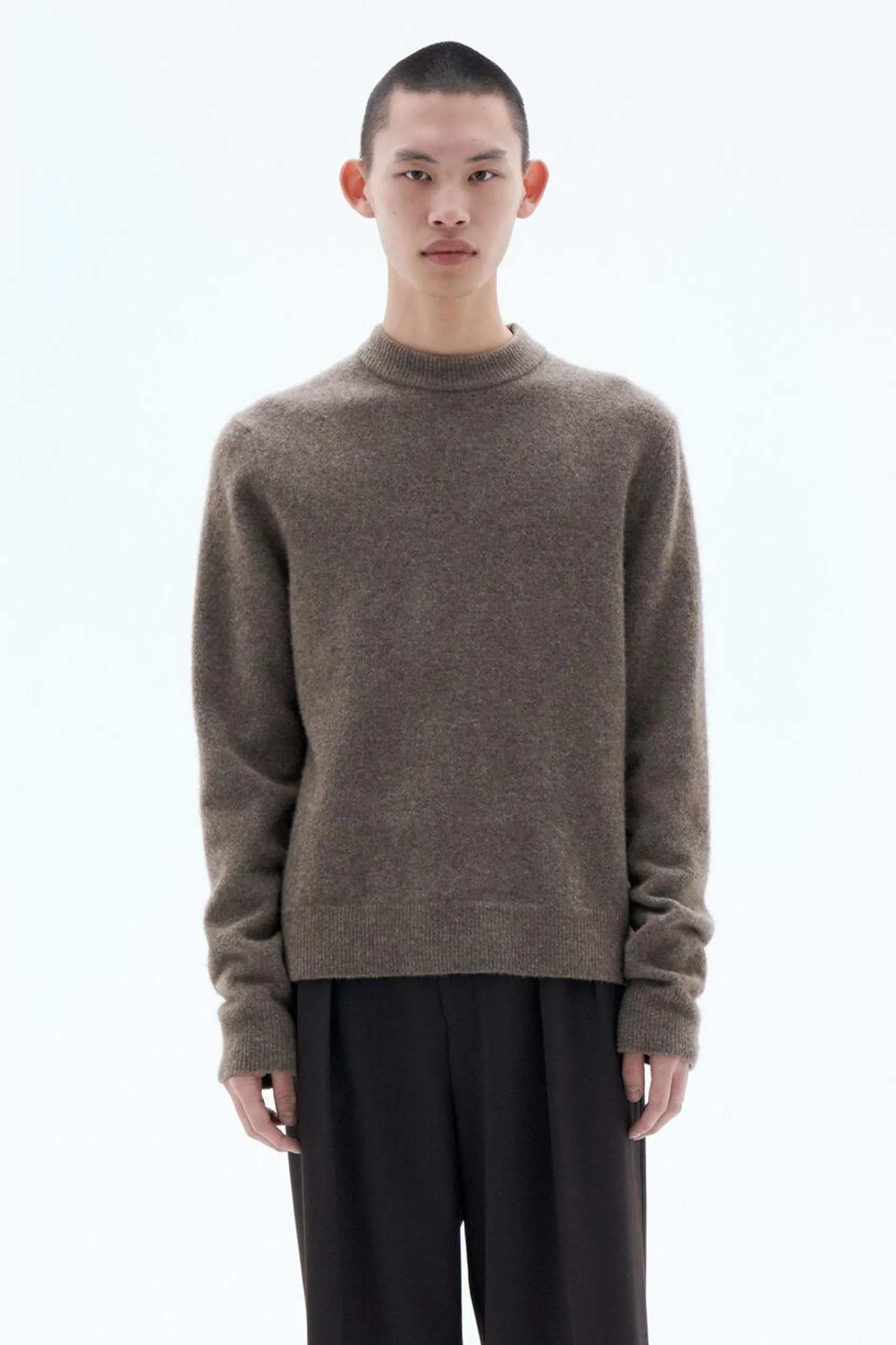 Johannes Yak Sweater Dark Taupe Melange
