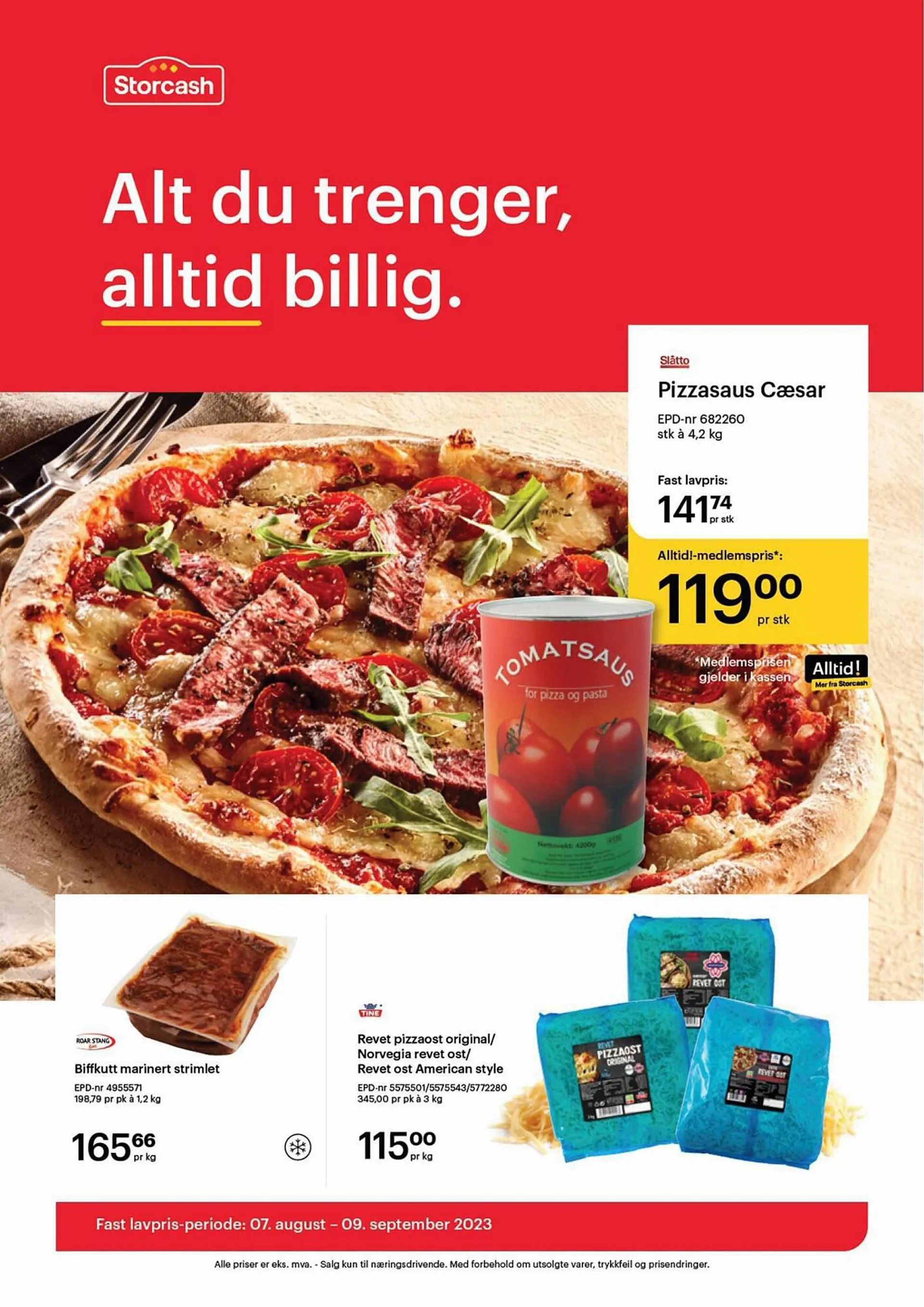 Storcash Kundeavis fra 7. august til 9. september 2023 - kundeavisside 1