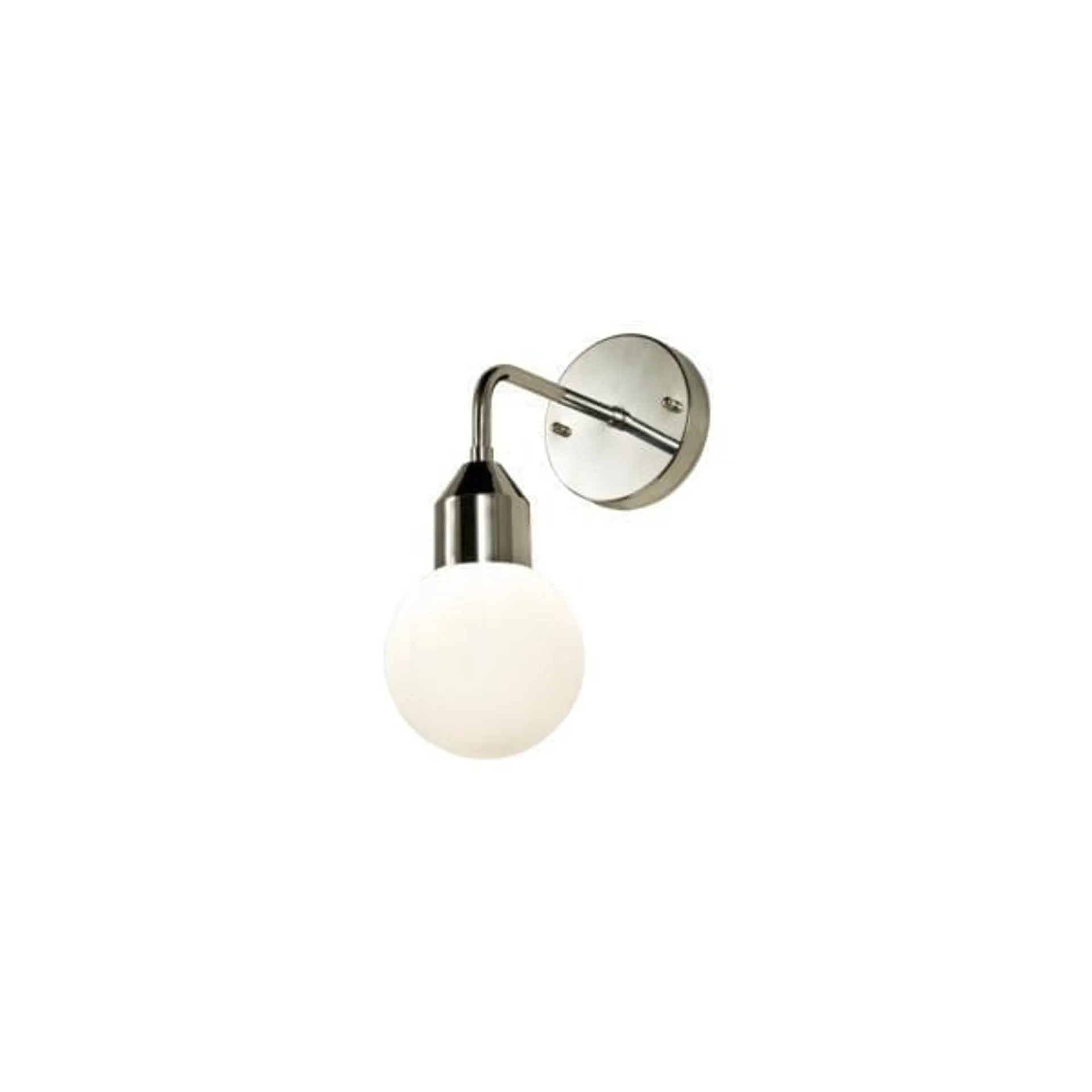 Baderomslampe florens krom/opalhvit vegglampe max 33w g9