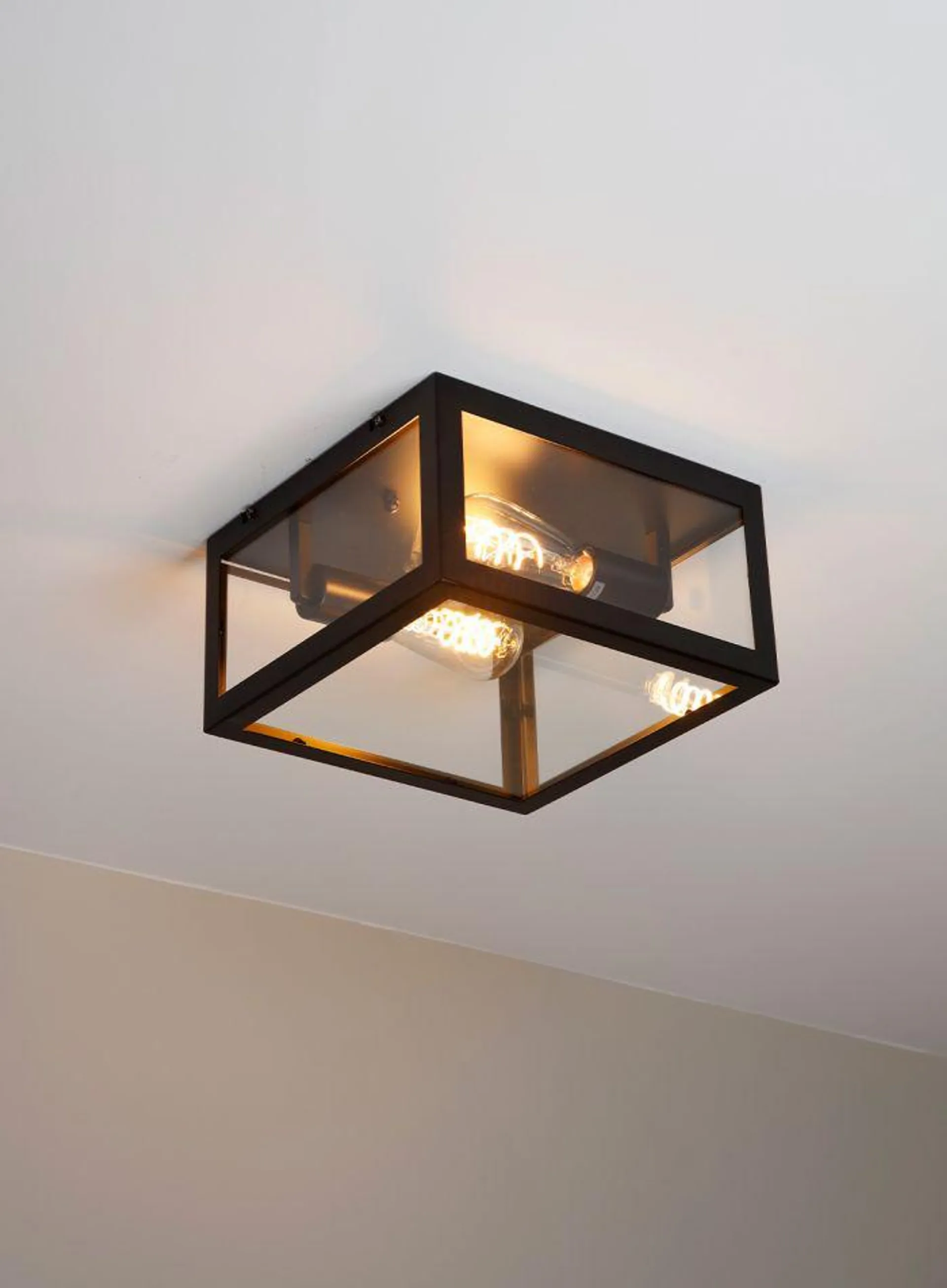 Dovre taklampe plafond 28x28 - sort/klar