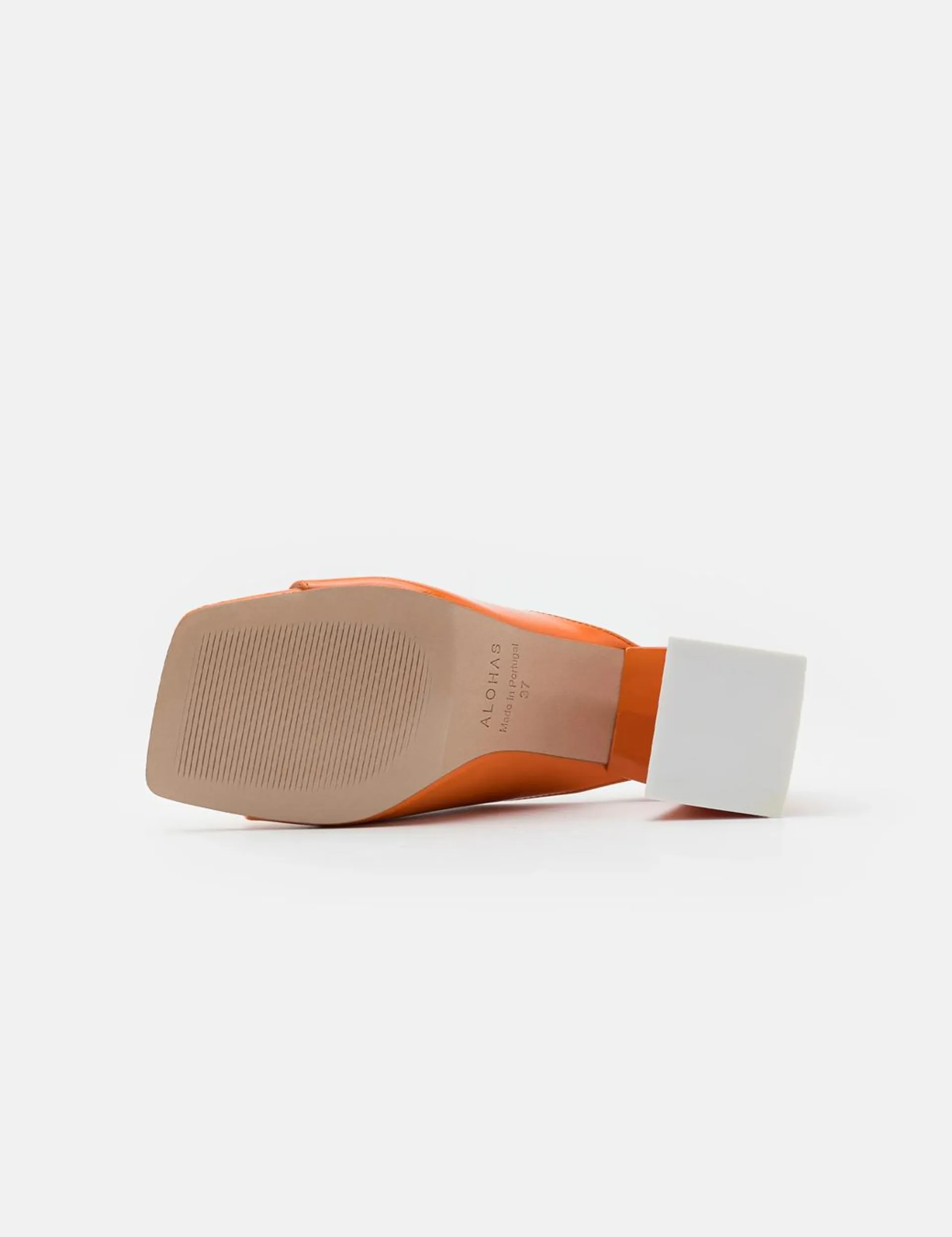 Tasha Orange Leather Sandals