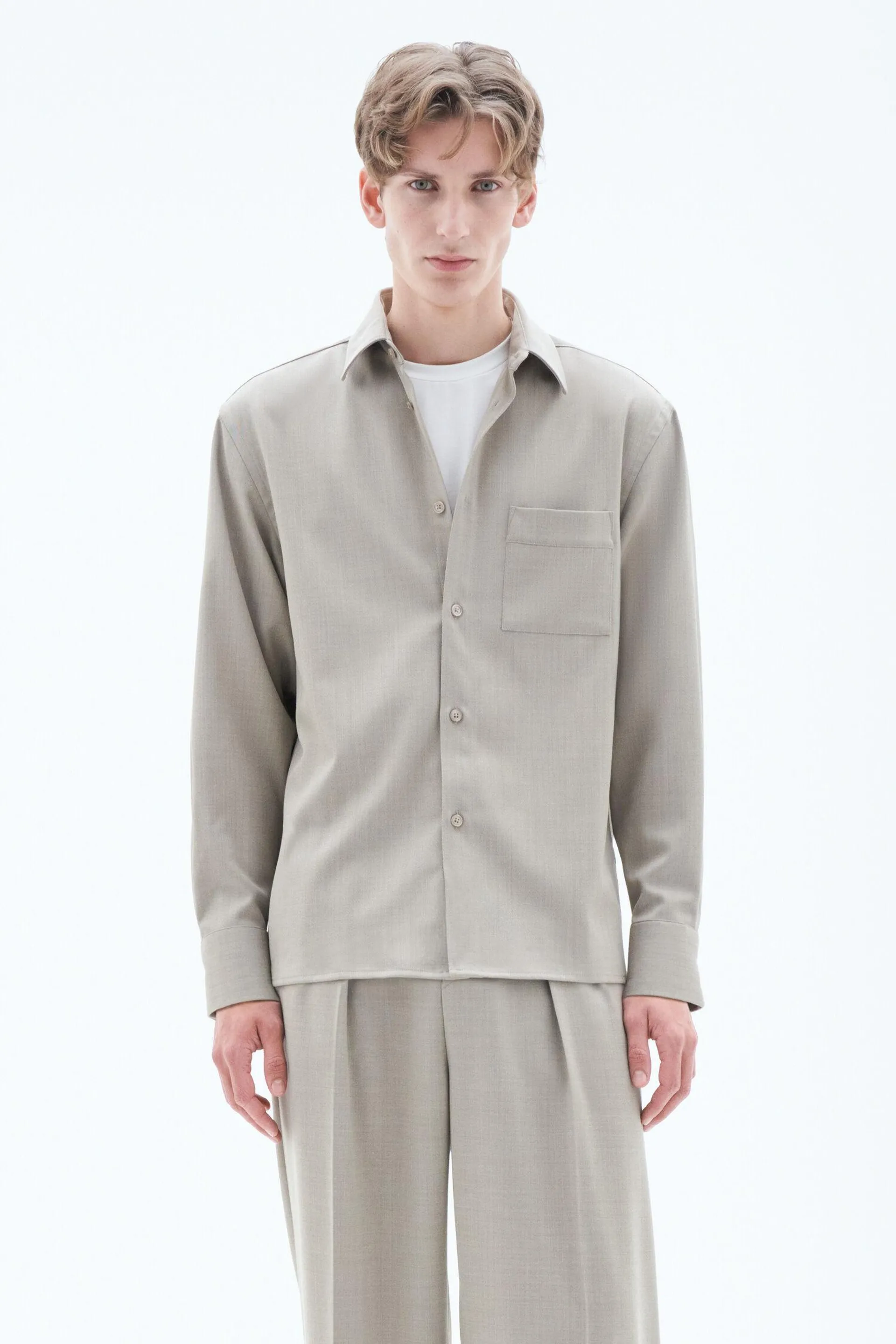 Boxy Wool Twill Shirt