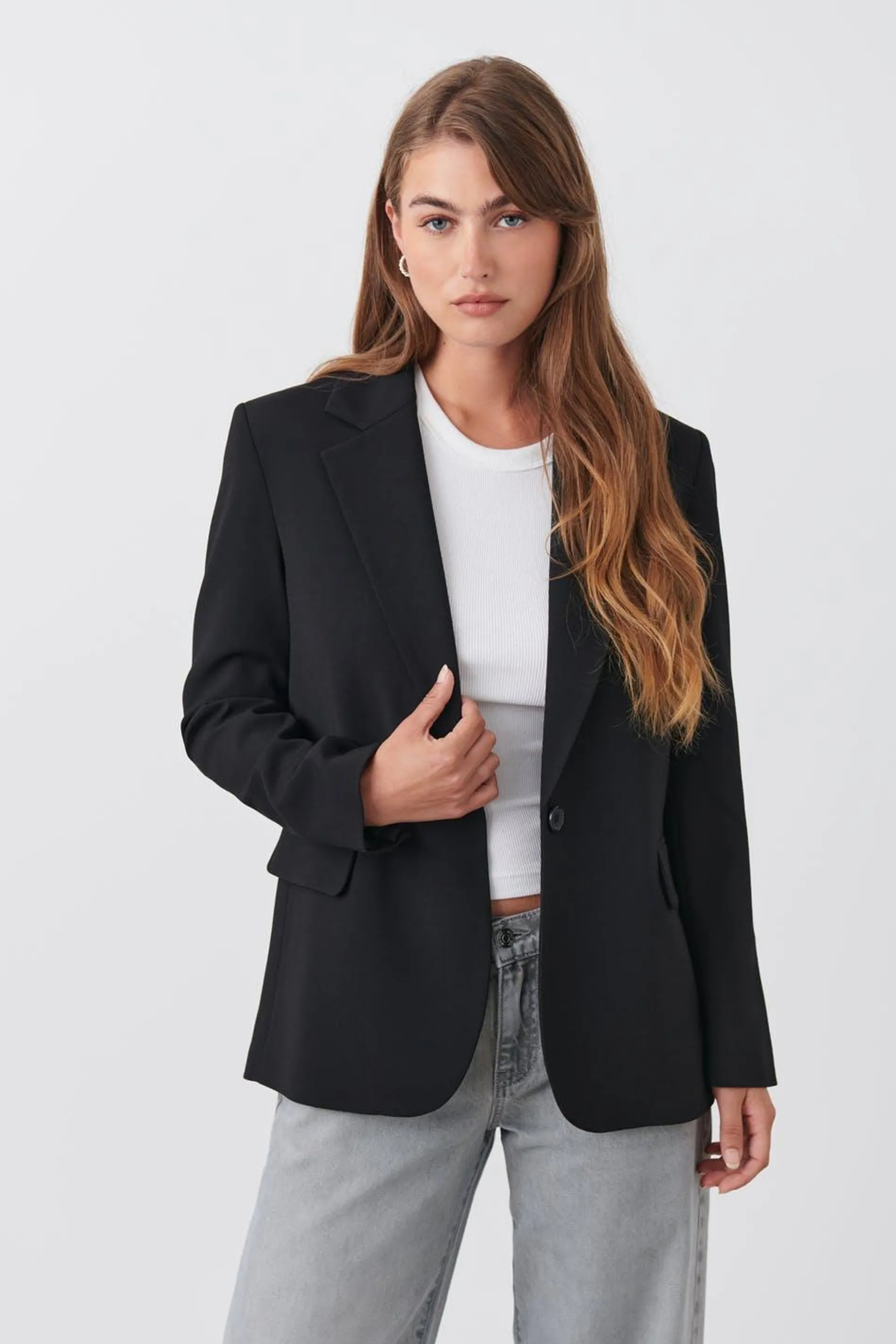 Straight regular blazer