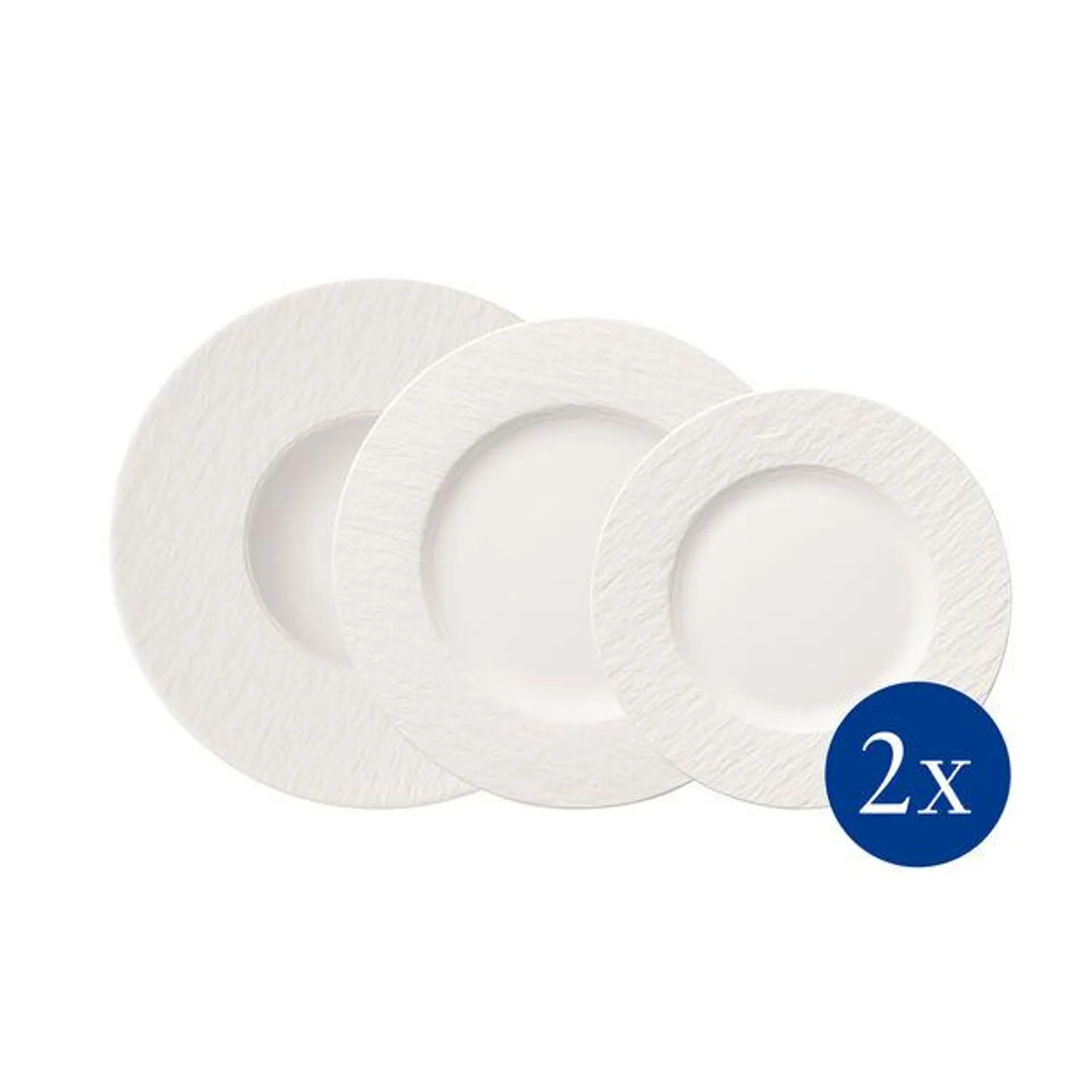 Manufacture Rock blanc Plate set 6pcs EC