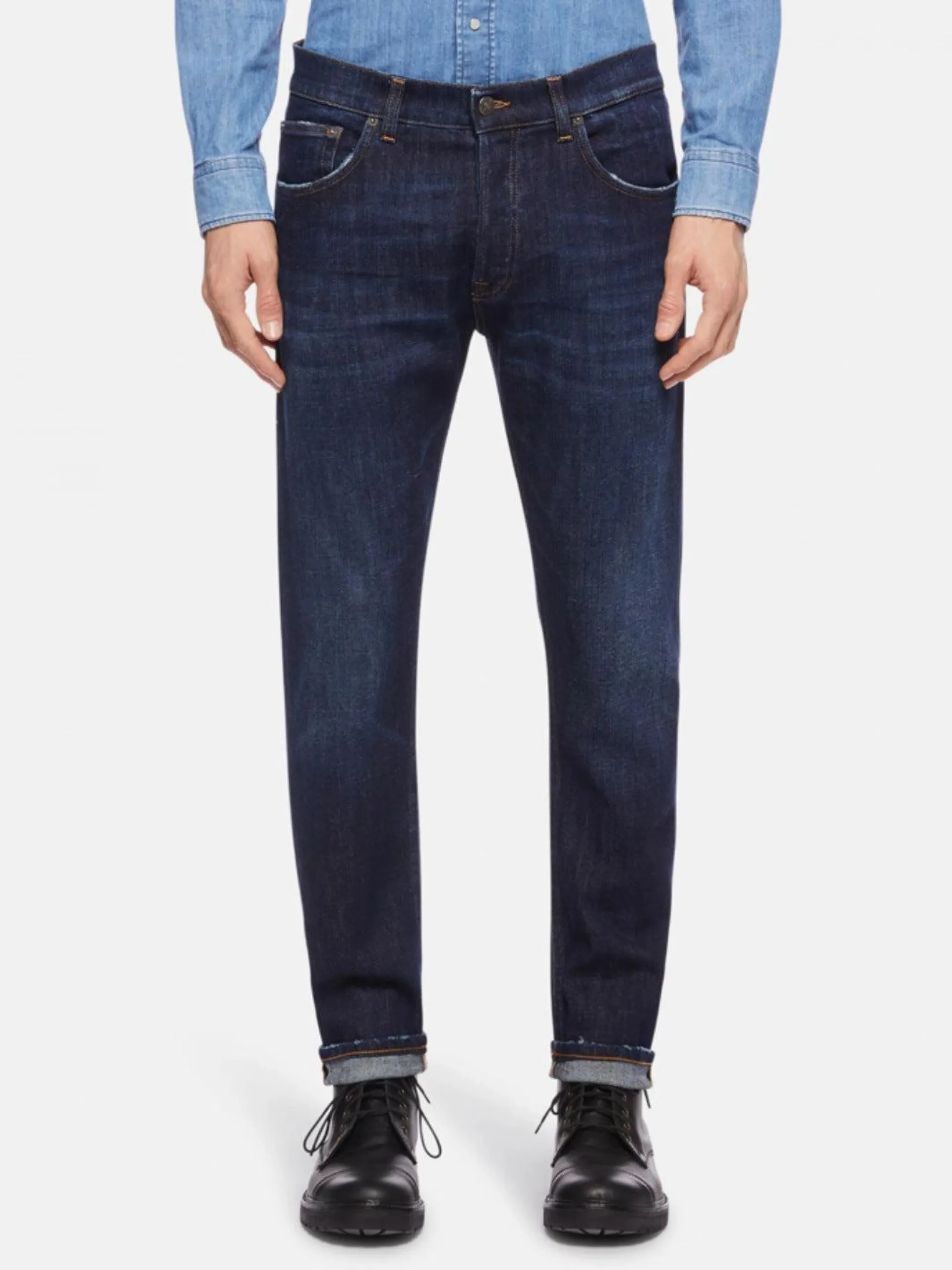 ICON REGULAR-FIT STRECH DENIM JEANS Blå