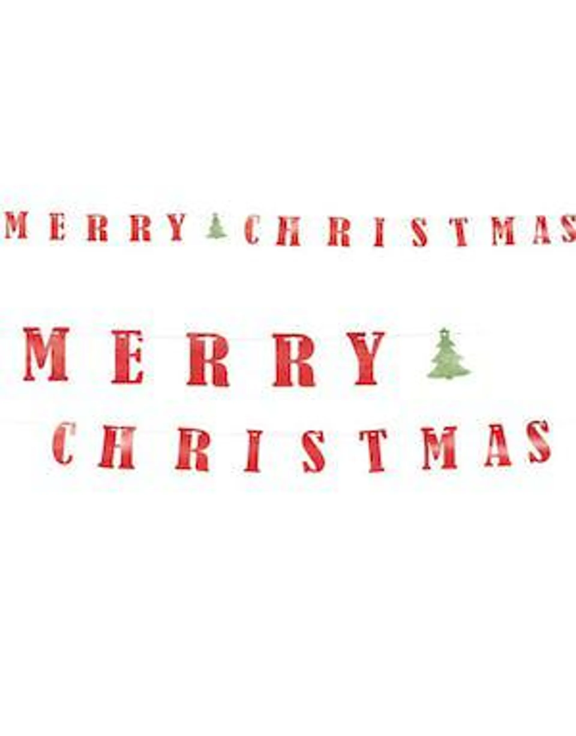 Rødt Glitrende Merry Christmas Bokstavbanner 360 cm