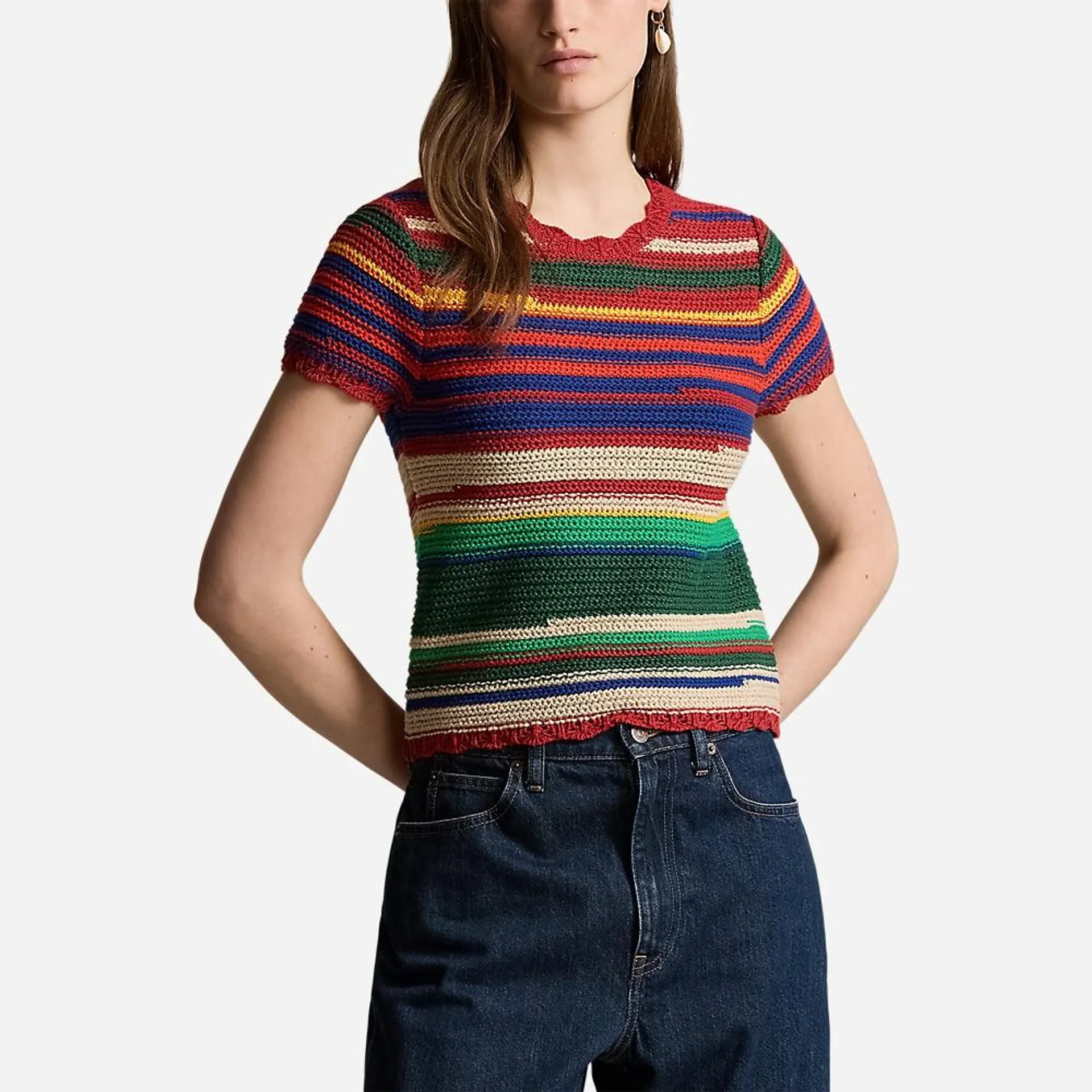 Striped Cotton-Linen Sweater - Multi Stripe